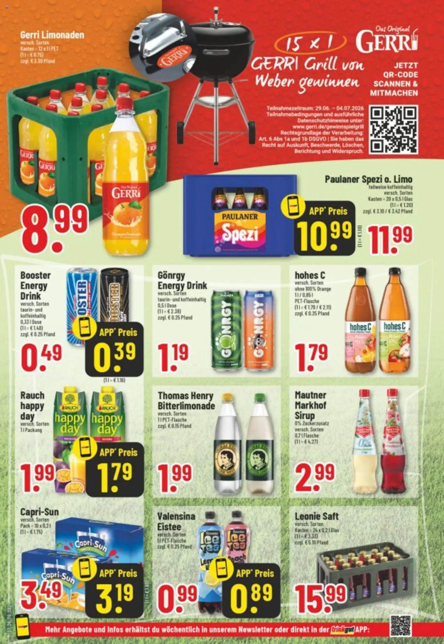 Trinkgut Prospekt – gültig ab 29.06.2026 | Seite: 2 | Produkte: Paulaner spezi, Sirup, Hohes c, Paulaner