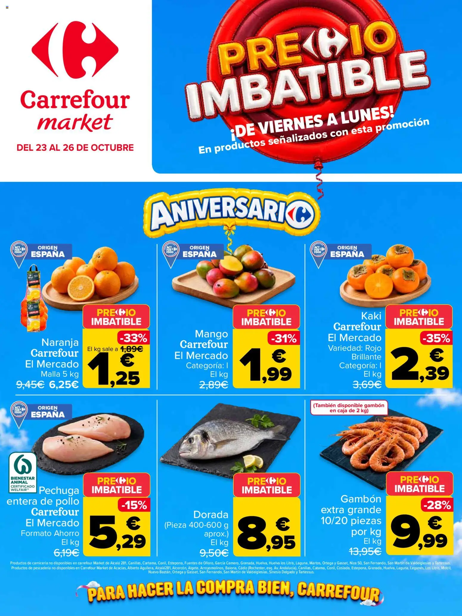 Carrefour Market Precio Imbatible │ válido desde el 23/10/2026 | Página: 1 | Productos: Mango, Pollo, Caja
