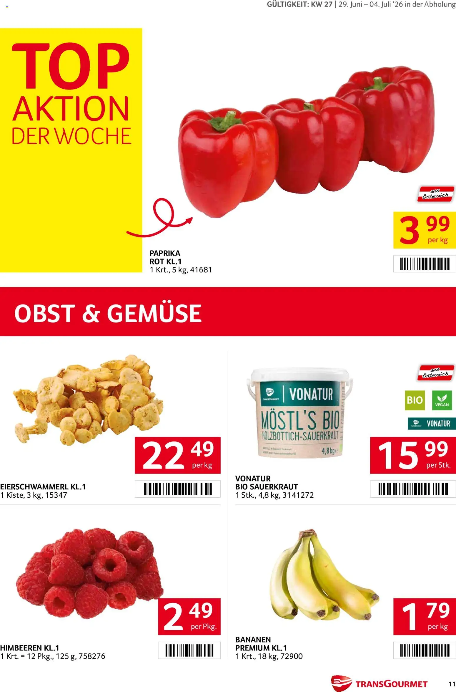 Transgourmet Flugblatt gültig ab 29.06.2026 | Seite: 11