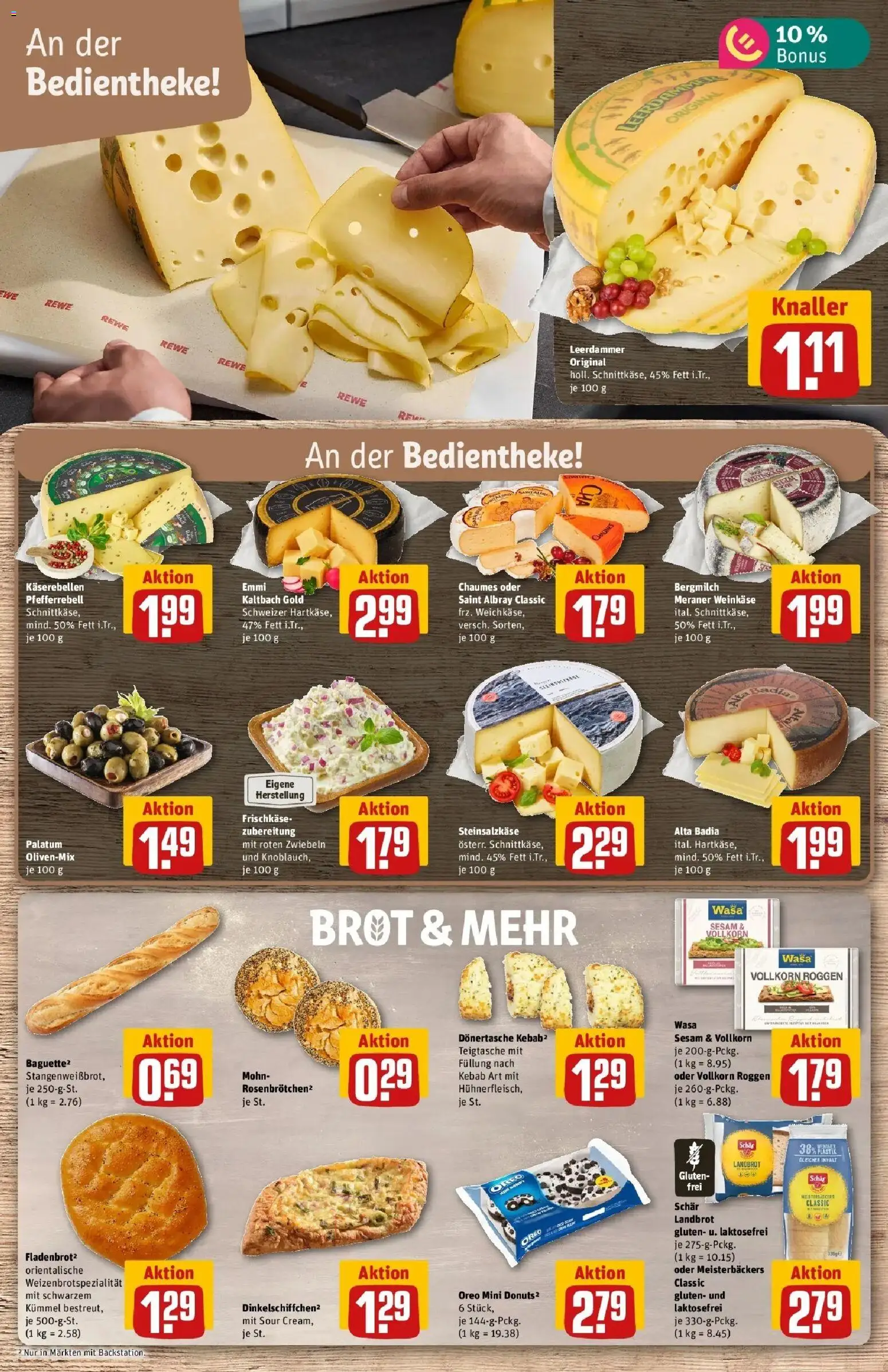 REWE Prospekt ab 31.08.2026 zum Blättern » Angebote | Seite: 13 | Produkte: Leerdammer, Donuts, Zwiebeln, Frischkase