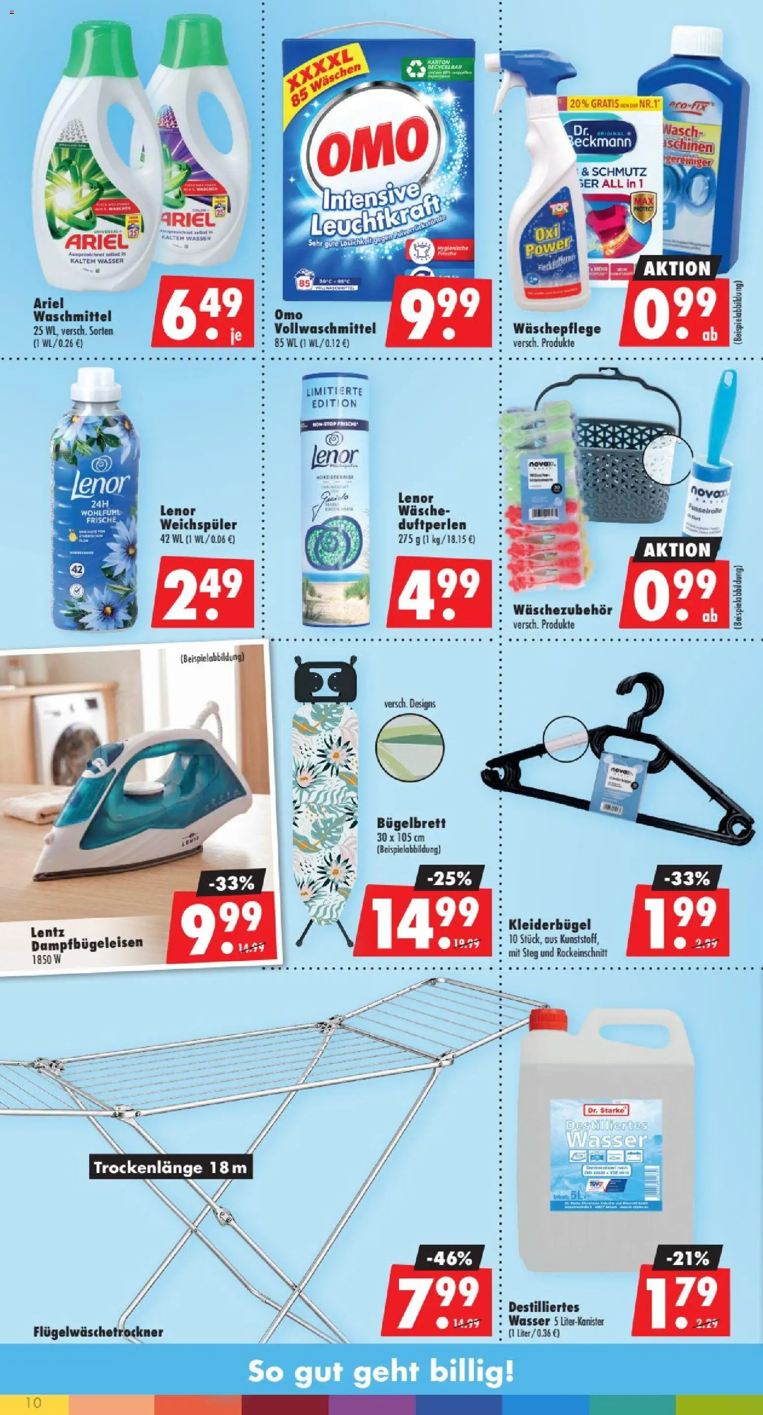 Mäc Geiz Prospekt – gültig ab 12.10.2026 | Seite: 10 | Produkte: Lenor, Ariel, Kleiderbügel, Wasser