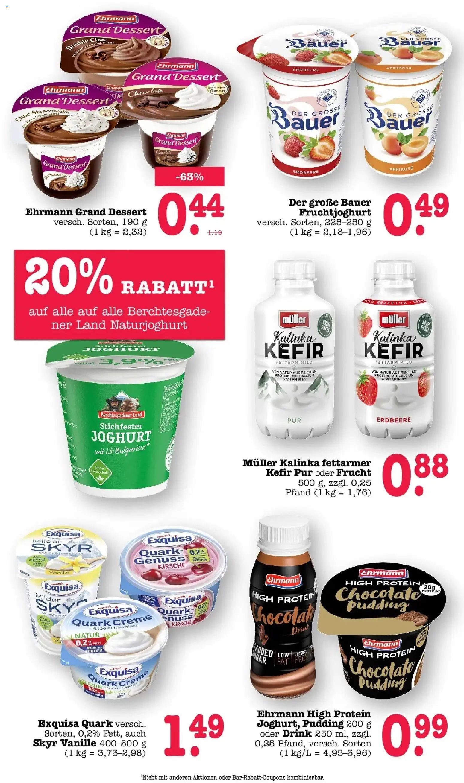 Edeka Prospekt Bühlertal (ab 10.08.2026) » Angebote Online | Seite: 27 | Produkte: Joghurt, Ehrmann grand dessert, Creme, Exquisa