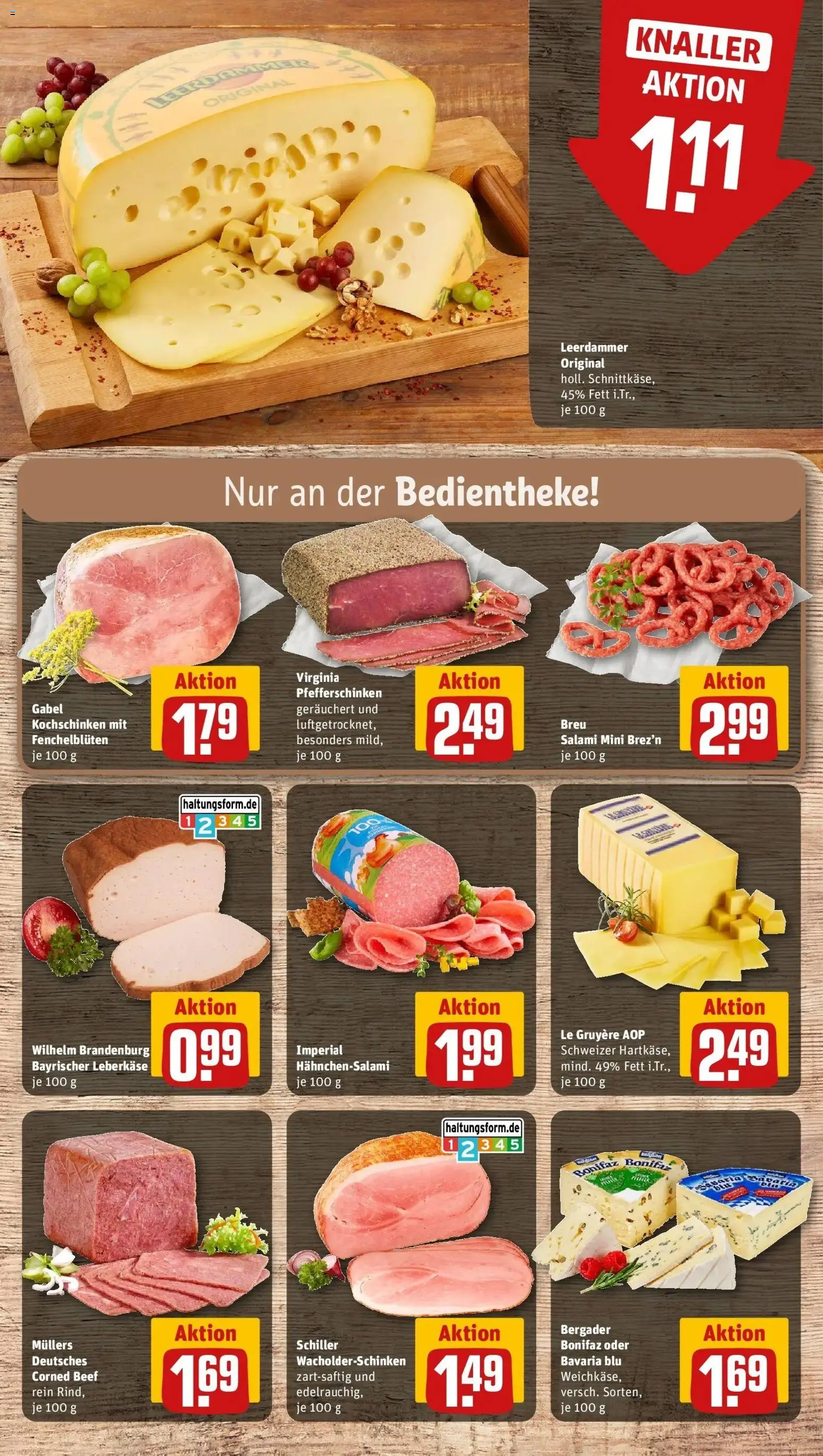 REWE Prospekt ab 04.05.2026 zum Blättern » Angebote | Seite: 13 | Produkte: Leerdammer, Salami, Leberkase
