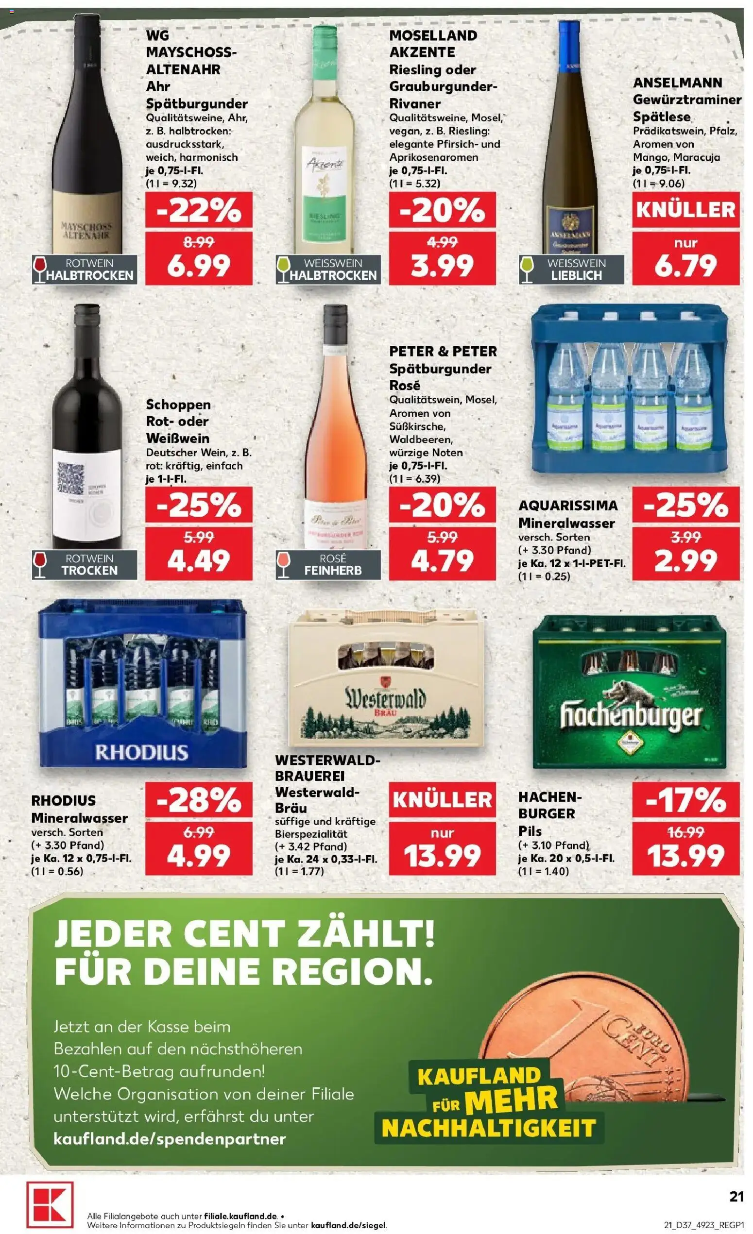 Prospekt Kaufland ab 10.09.2026 » Angebote Online zum Blättern | Seite: 21 | Produkte: Weißwein, Rotwein, Pils, Burger