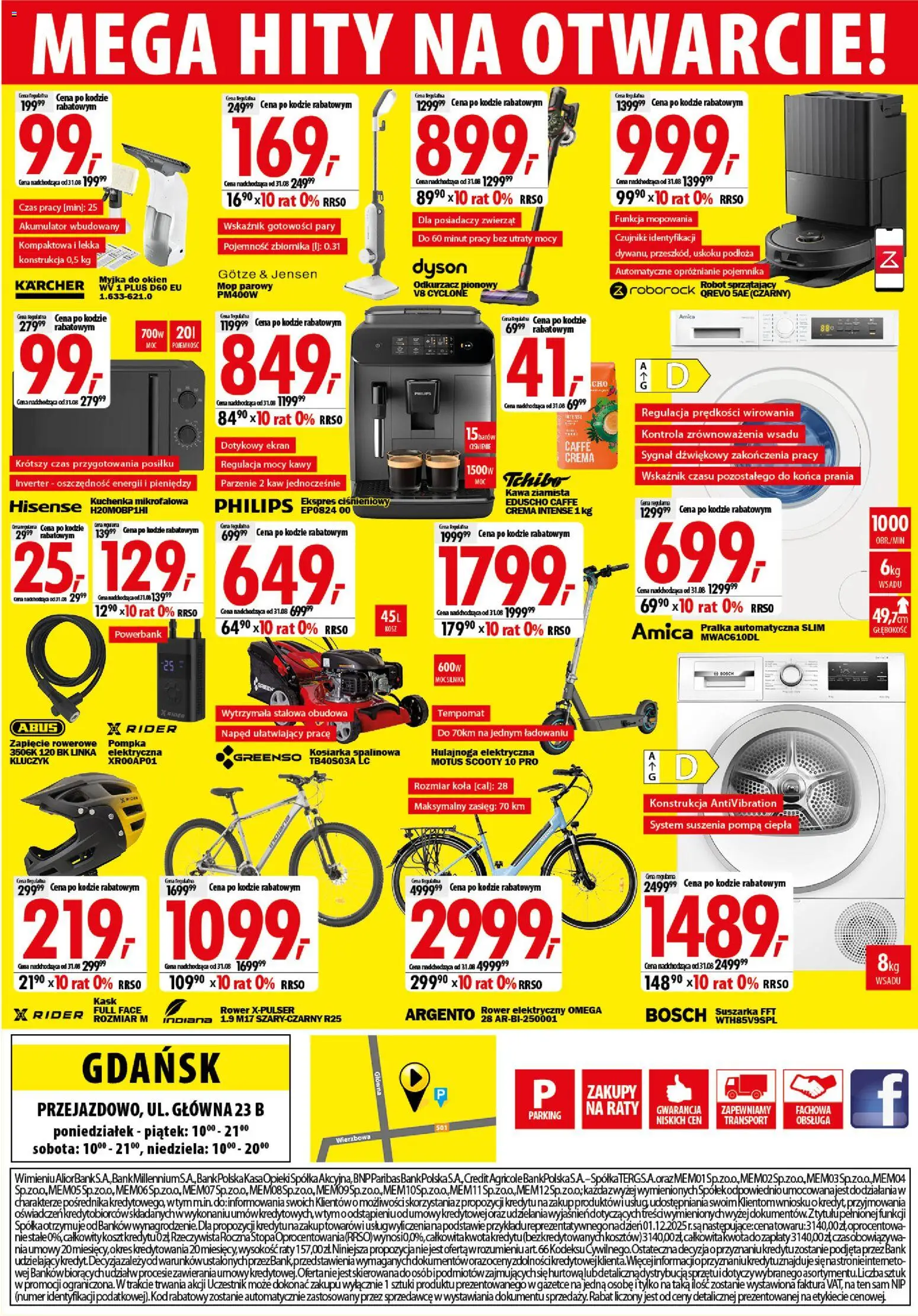 Mediaexpert promocje - Wielkie otwarcie Gdańsk od 20.08.2026 | Strona: 8 | Produkty: Kuchenka mikrofalowa, Kuchenka, Kosiarka, Tchibo