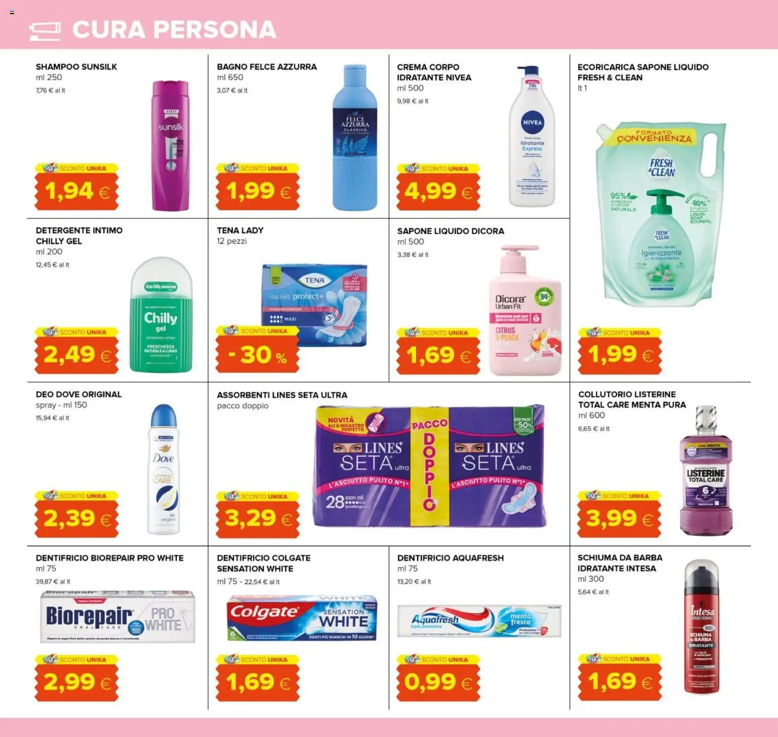 Volantino Oasi del 03/09/2026 | Pagina: 22 | Prodotti: Shampoo, Sapone, Collutorio, Bagno