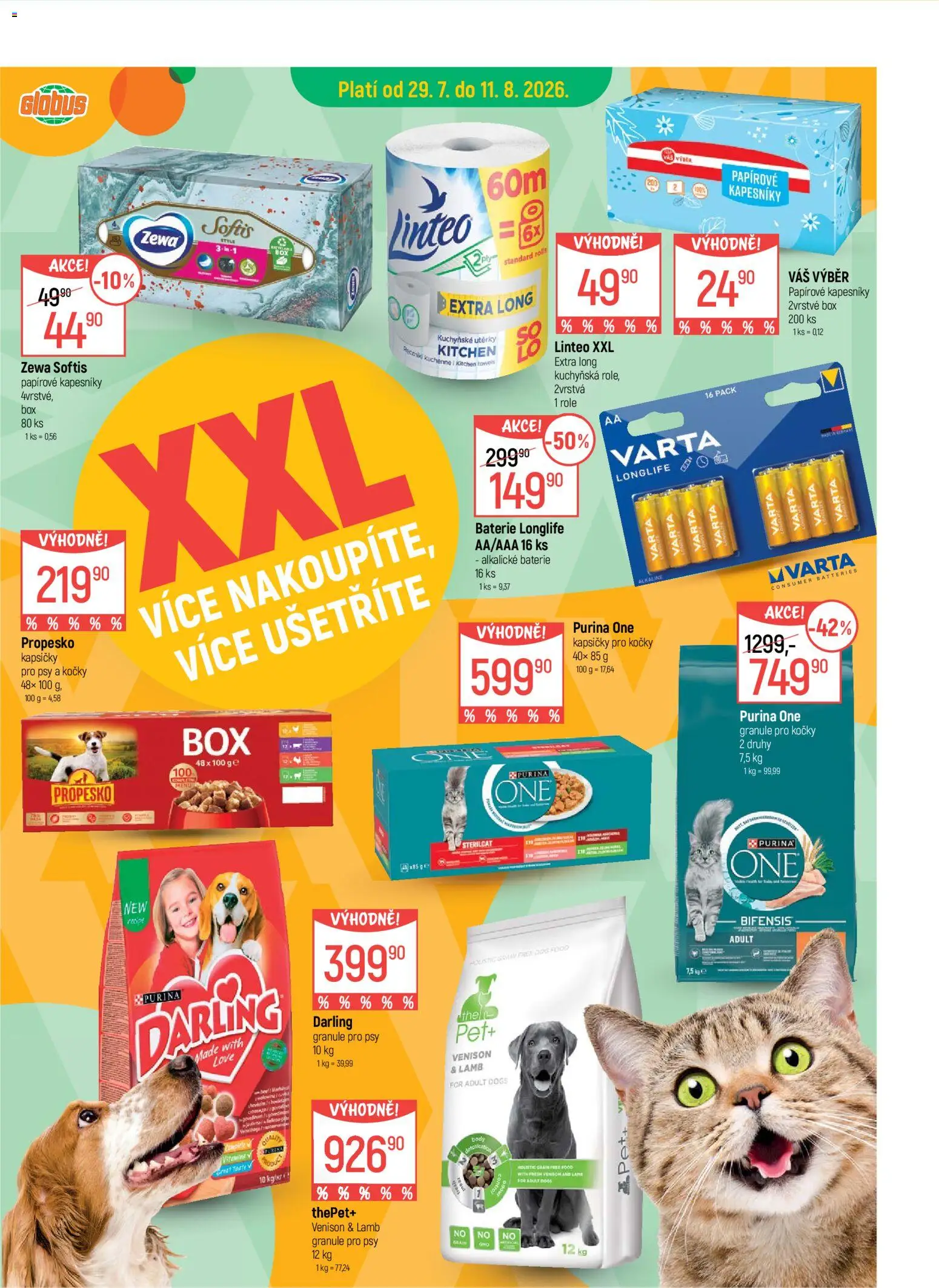 Globus leták -  XXL od 29.07.2026 | Strana: 5 | Produkty: Propesko, Purina one, Zewa, Kapsičky