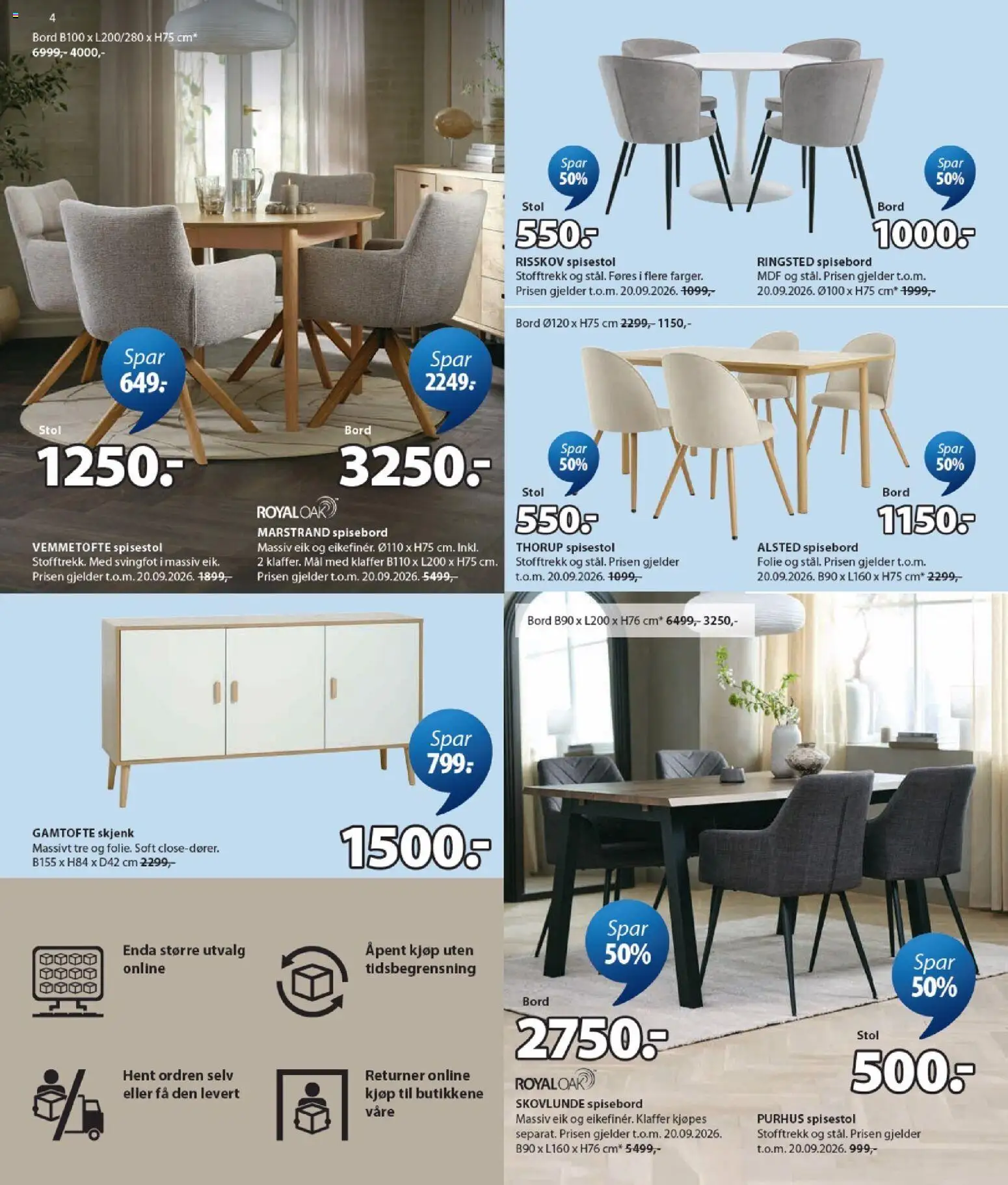 {H1} | Side: 4 | Produkter: Spisebord, Spisestol, Bord, Stol