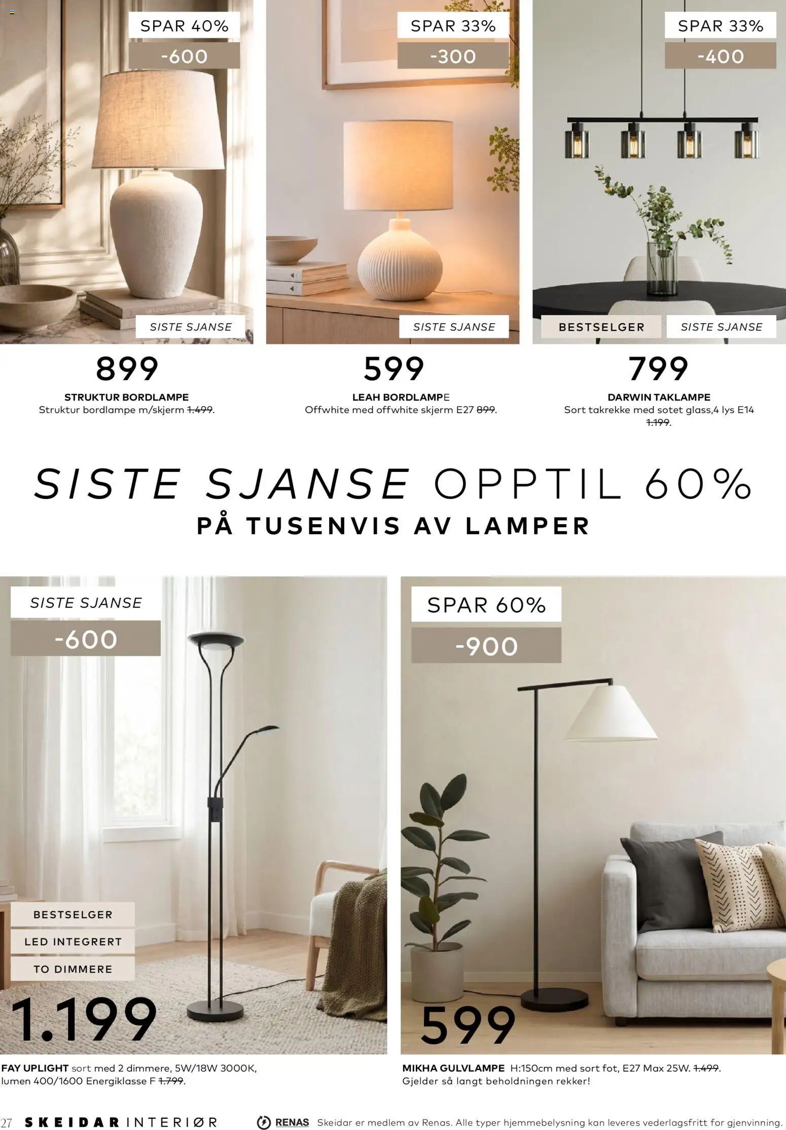{H1} | Side: 27 | Produkter: Taklampe, Skjerm, Lys, Interiør
