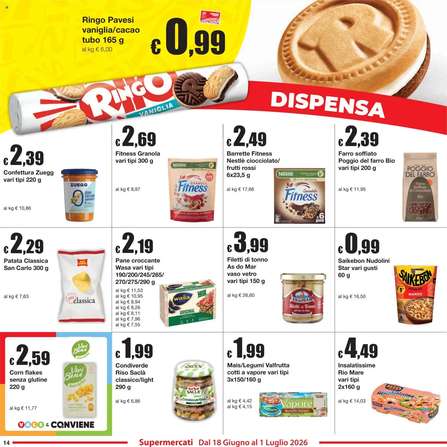 Volantino Sì con Te del 18.06.2026 | Pagina: 14 | Prodotti: Riso, Manzo, Tonno, Farro