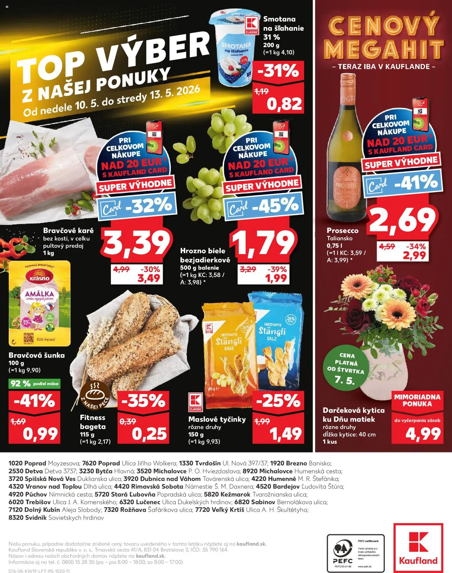 Nové Kaufland akcie – leták je platný od 07.05.2026 | Strana: 76 | Produkty: Prosecco, Smotana na šľahanie, Bravčové karé, Hrozno