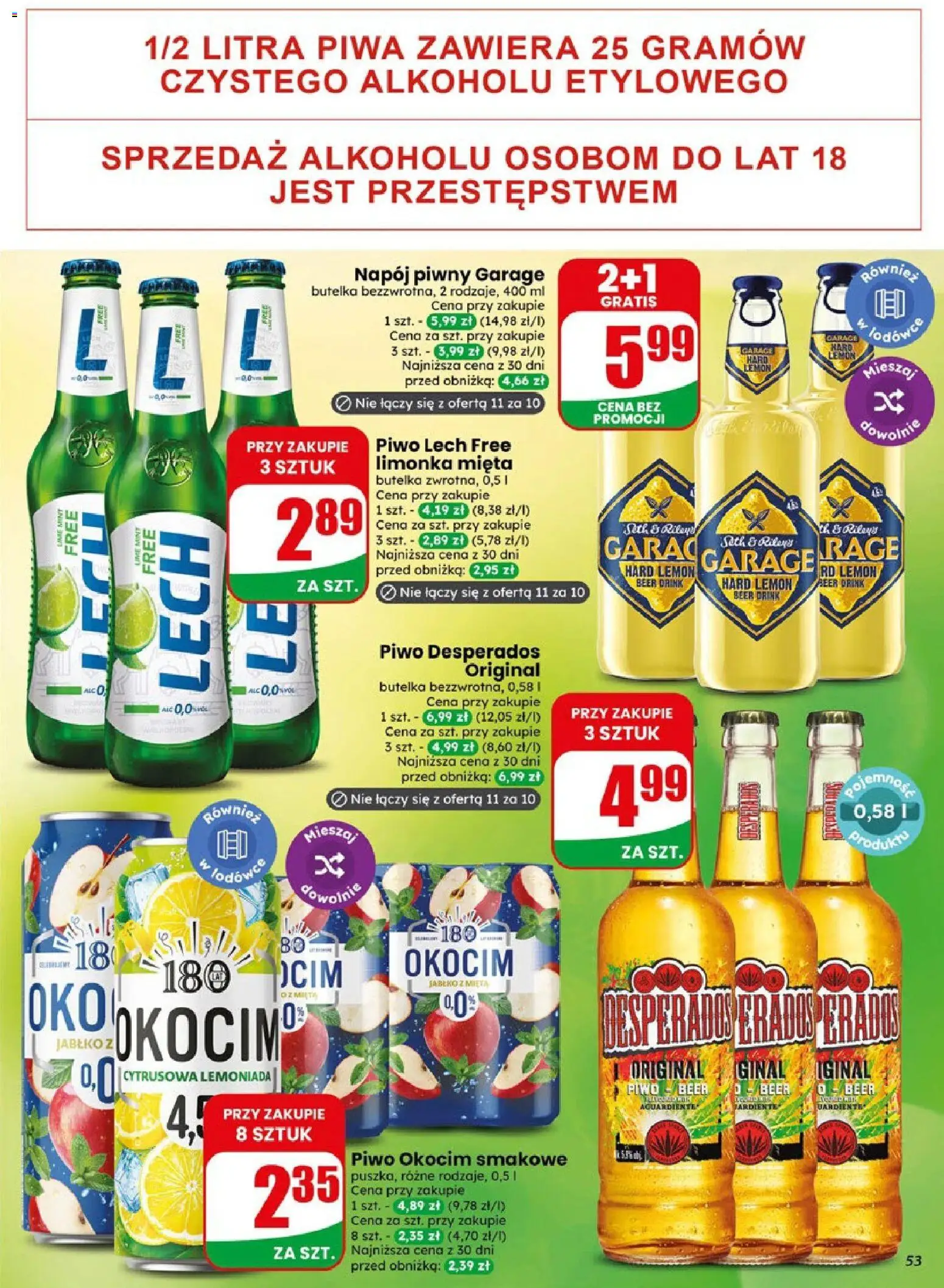 Dino gazetka od 19.08.2026 | Strona: 53 | Produkty: Limonka, Lemoniada, Piwo Desperados, Desperados