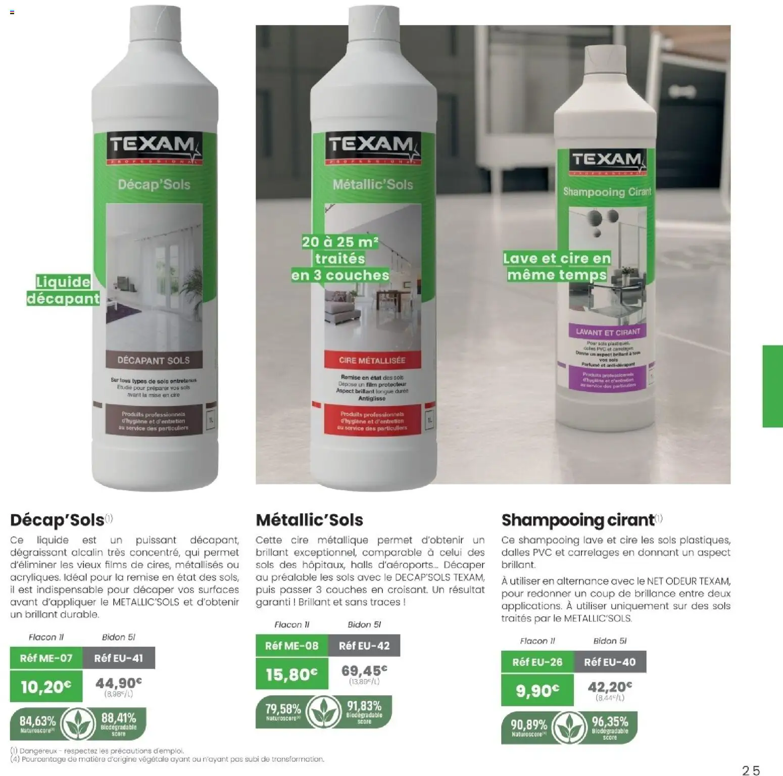 {H1} | Page: 25 | Produits: Cire, Couches, Shampooing