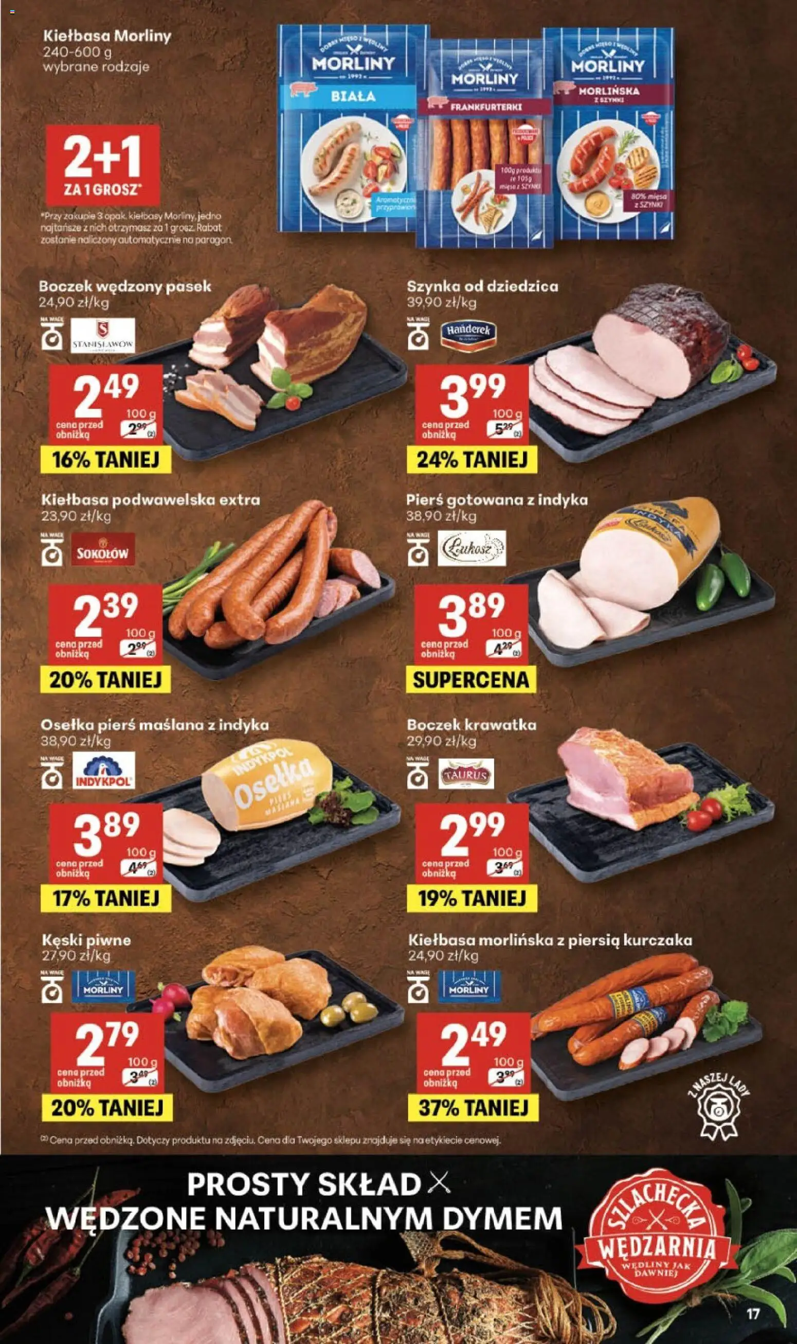 Delikatesy Centrum gazetka od 06.08.2026 | Strona: 17 | Produkty: Frankfurterki, Szynka, Boczek wędzony, Wędliny