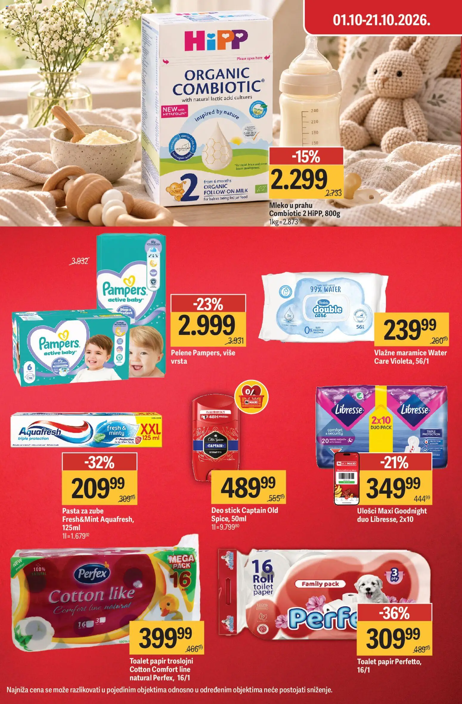 Mega Maxi katalog - važi od 01.10.2026 | Strana: 6 | Proizvode: Pampers, Toalet papir, Mleko u prahu, Pasta za zube