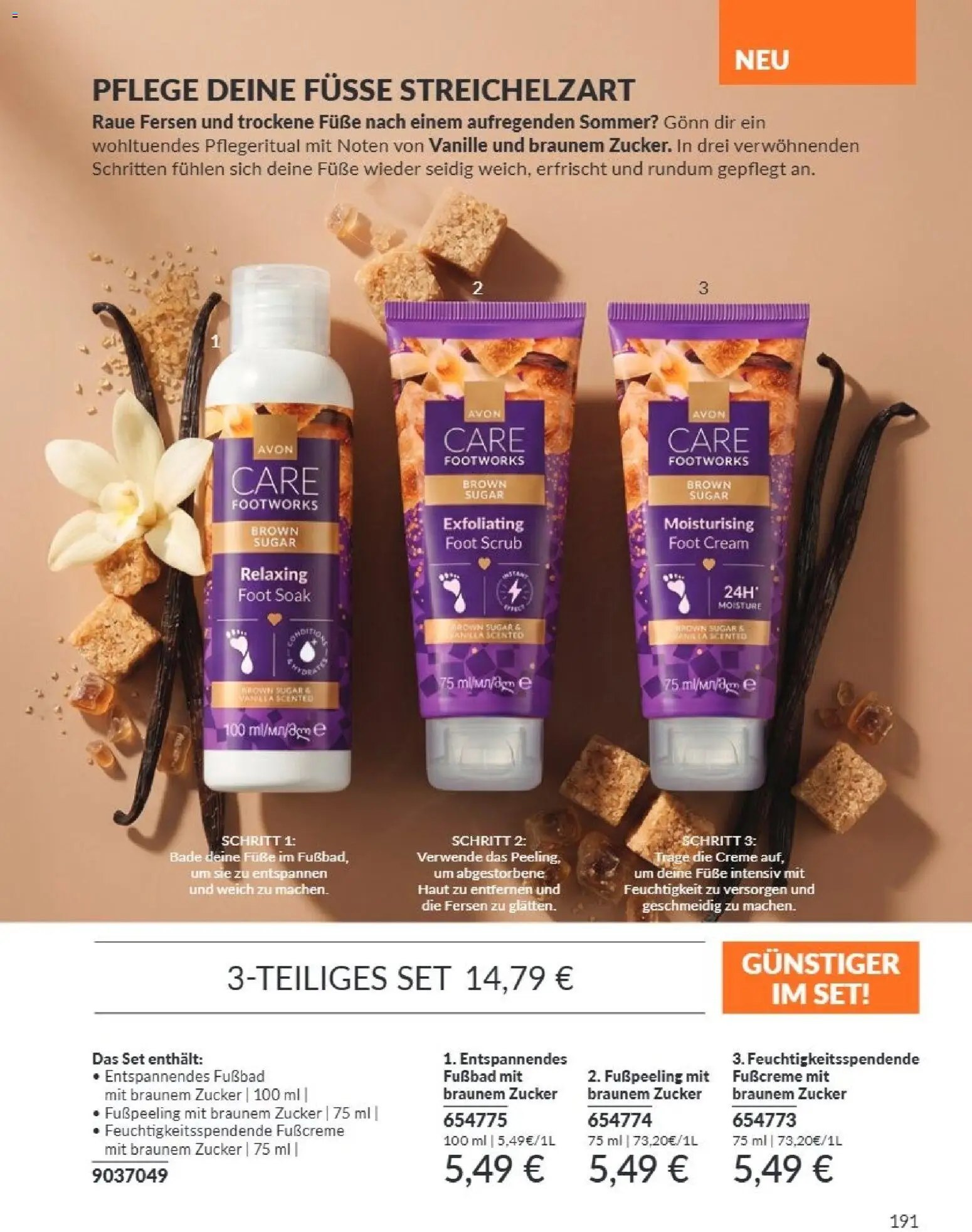 AVON Katalog September 2026 – gültig ab 01.09.2026 | Seite: 187 | Produkte: Vanille, Zucker, Fußcreme, Fußbad