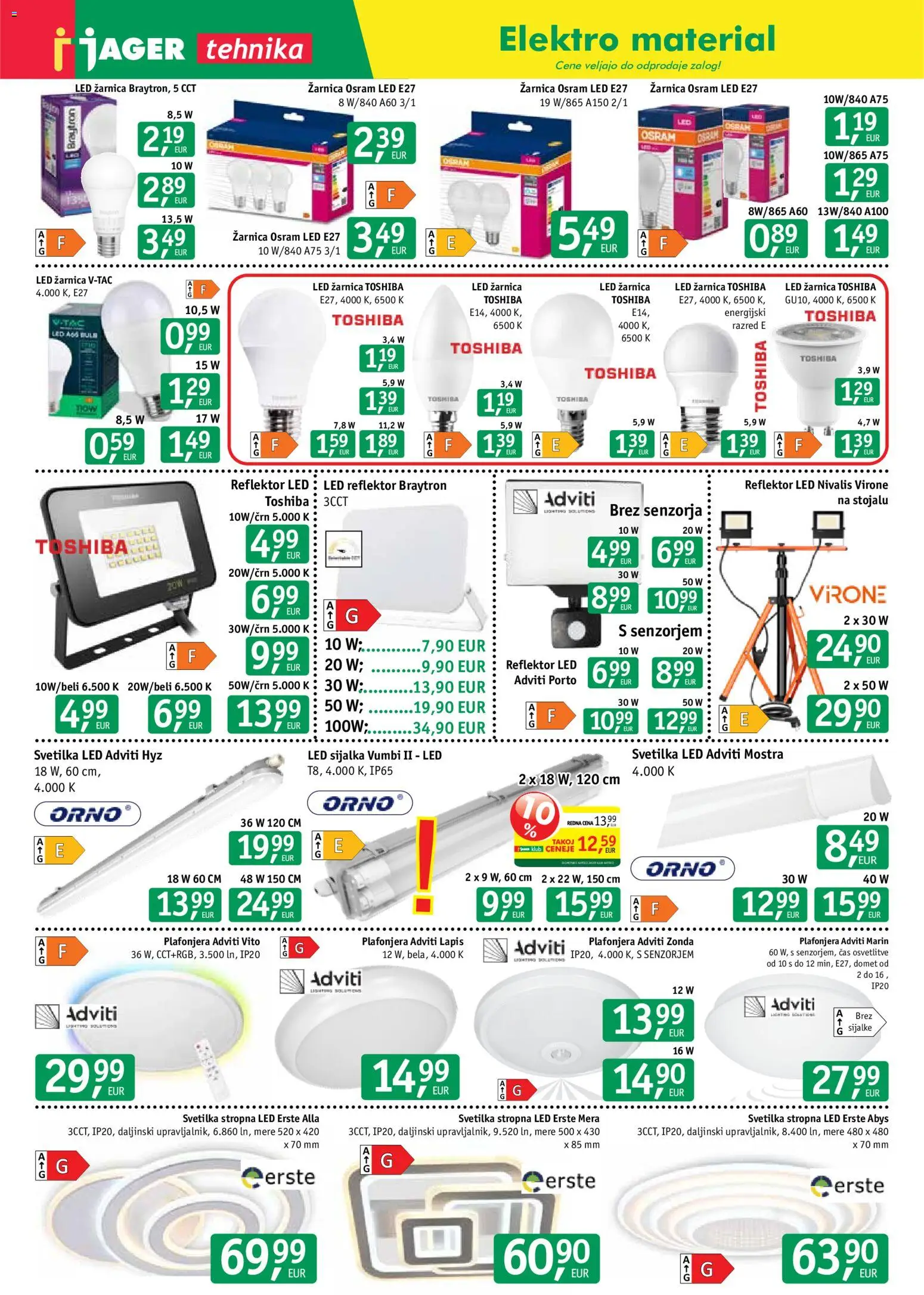 Novi Jager katalog ponudbe – veljaven od 21.10.2026 | Stran: 2 | Izdelki: Led svetilka, Led reflektor, Svetilka