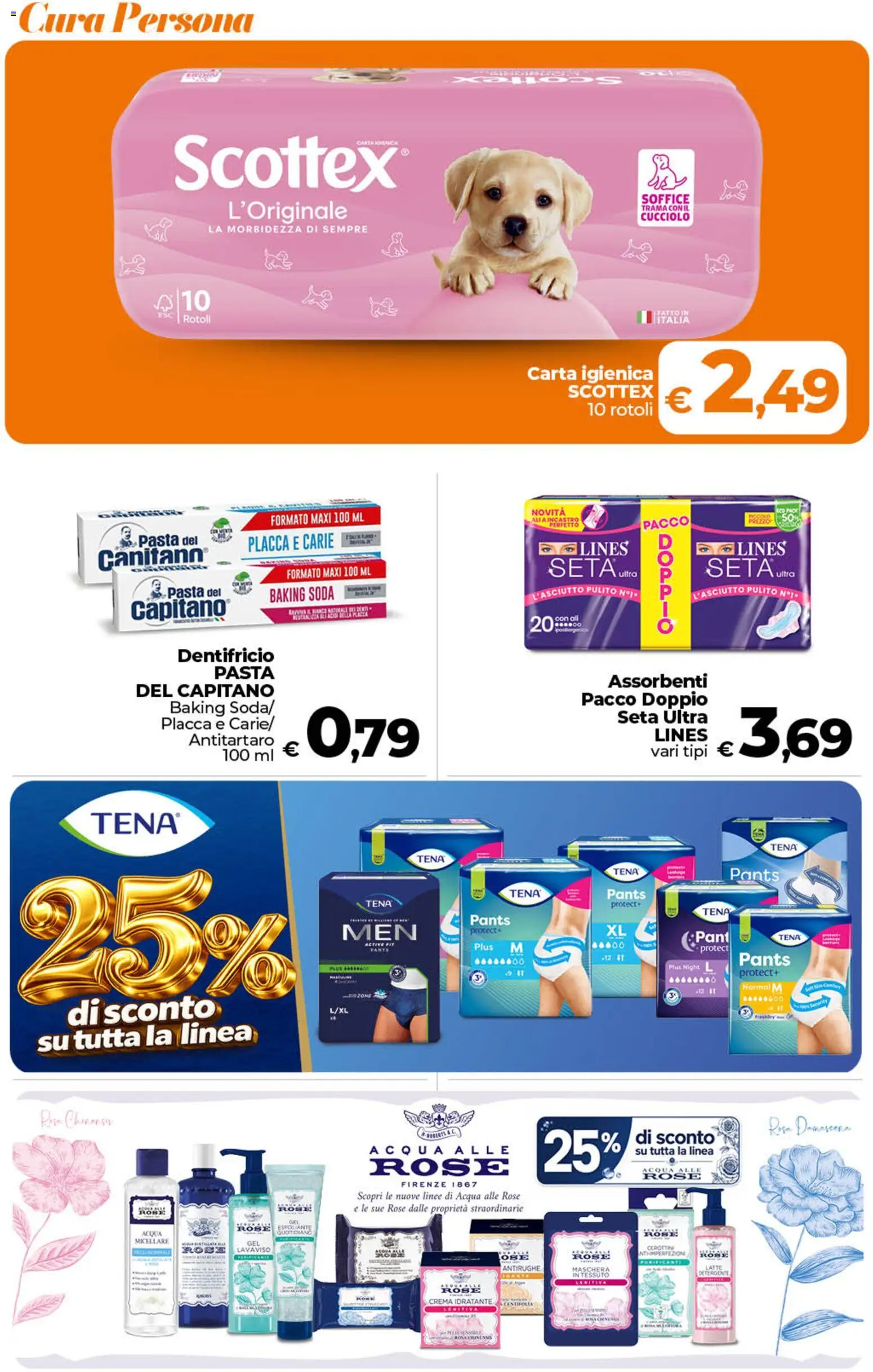 Volantino Ipercoop del 11/08/2026 | Pagina: 49 | Prodotti: Dentifricio, Detergente, Acqua, Assorbenti