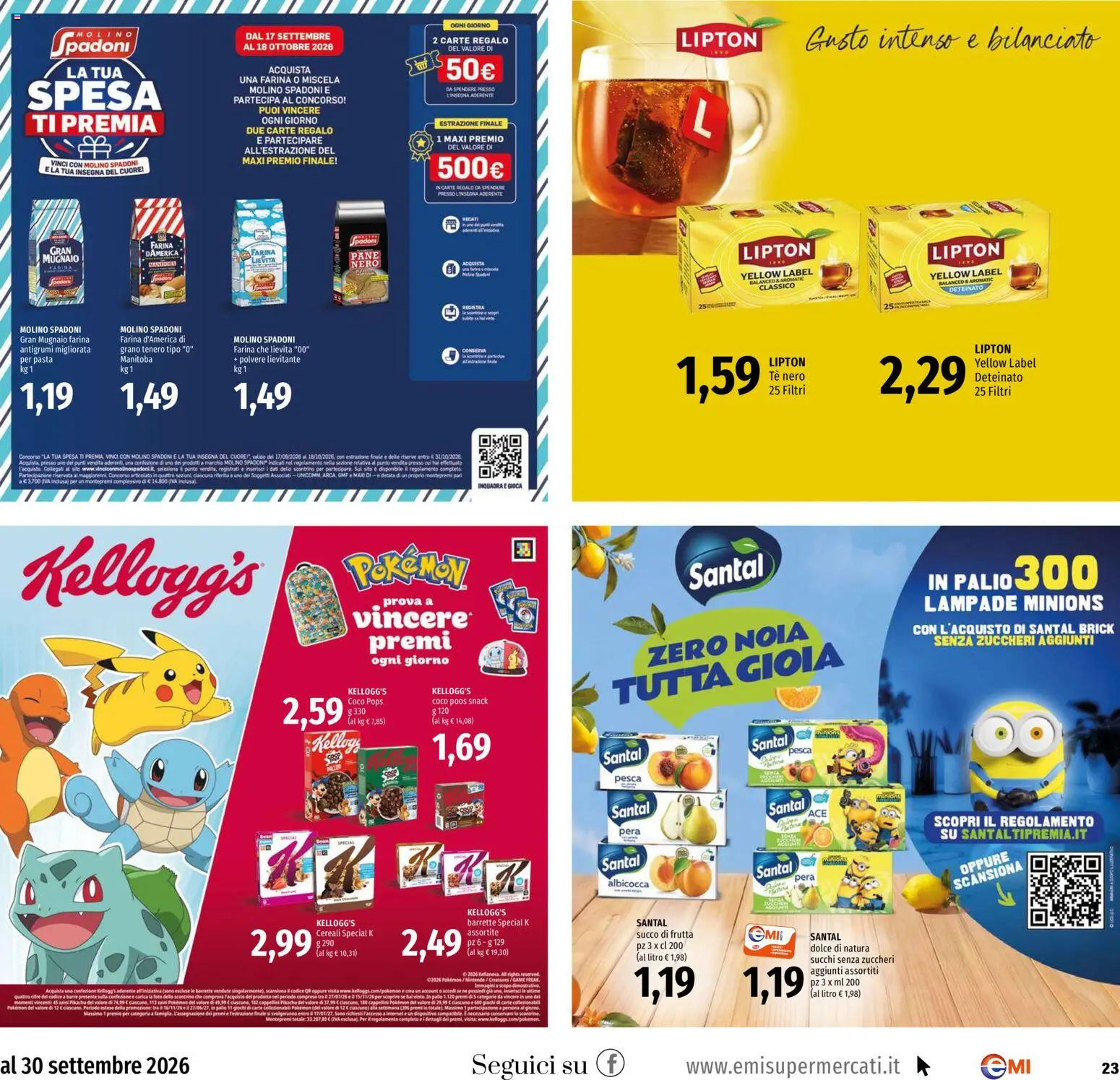 Volantino EMI del 17/09/2026 | Pagina: 23 | Prodotti: Cereali, Frutta, Pera, Succo di frutta