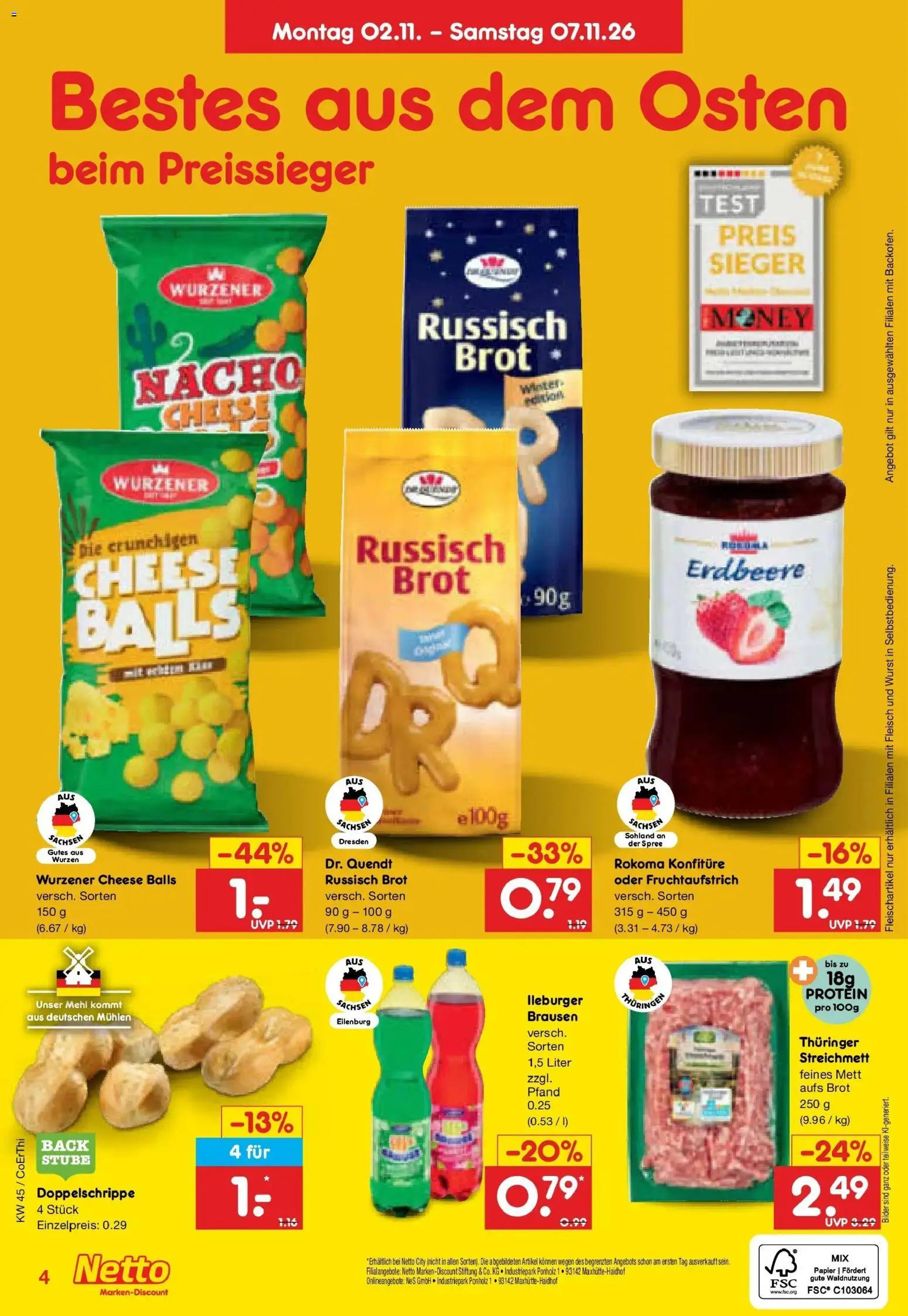 Netto Marken-Discount Prospekt Weimar (ab 02.11.2026) » Angebote | Seite: 5 | Produkte: Bilder, Wurst, Brot, Fleisch