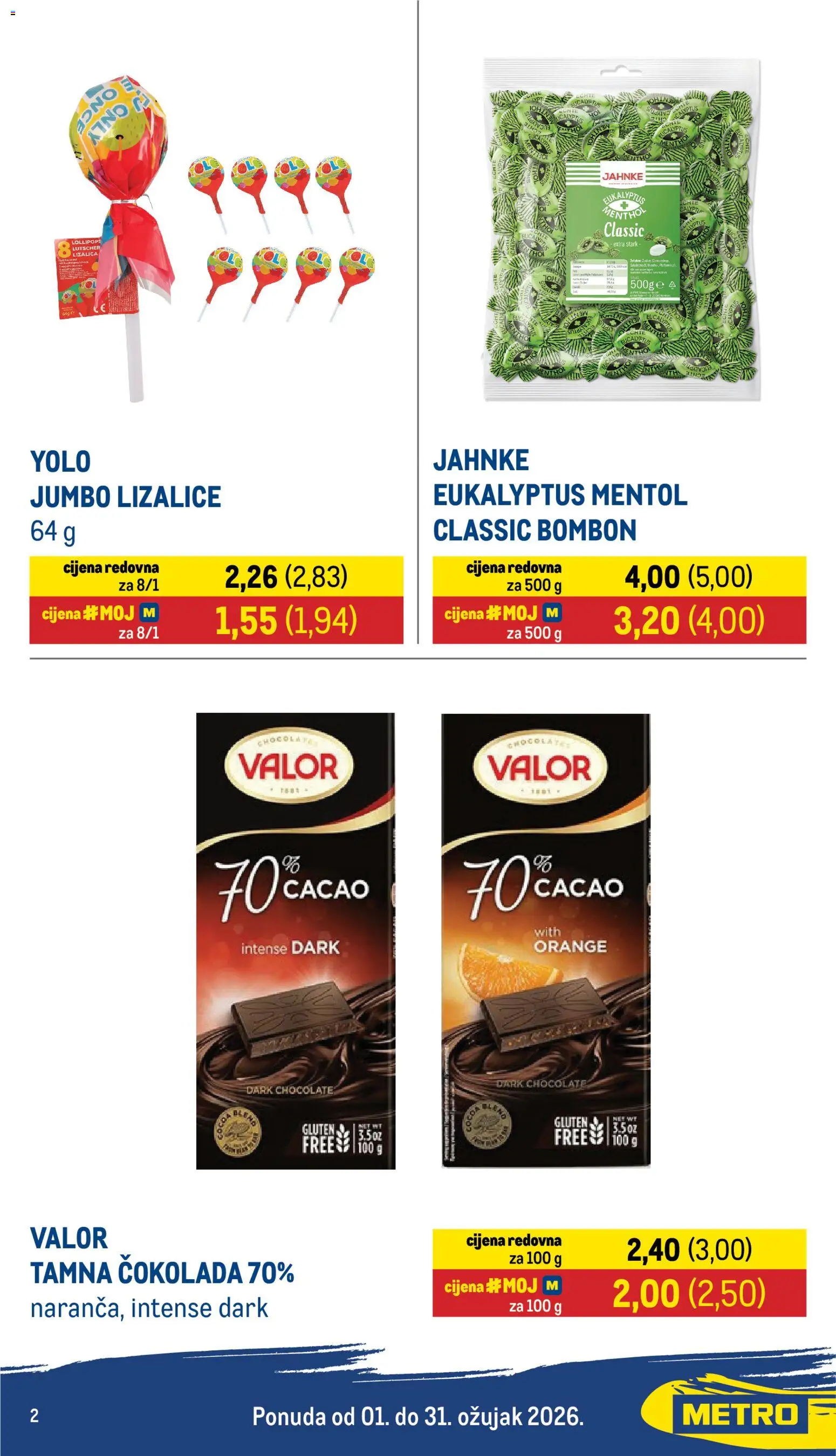 Metro katalog | vrijedi od 01.03.2026 | Stranica: 2 | Proizvodi: Čokolada, Lizalice
