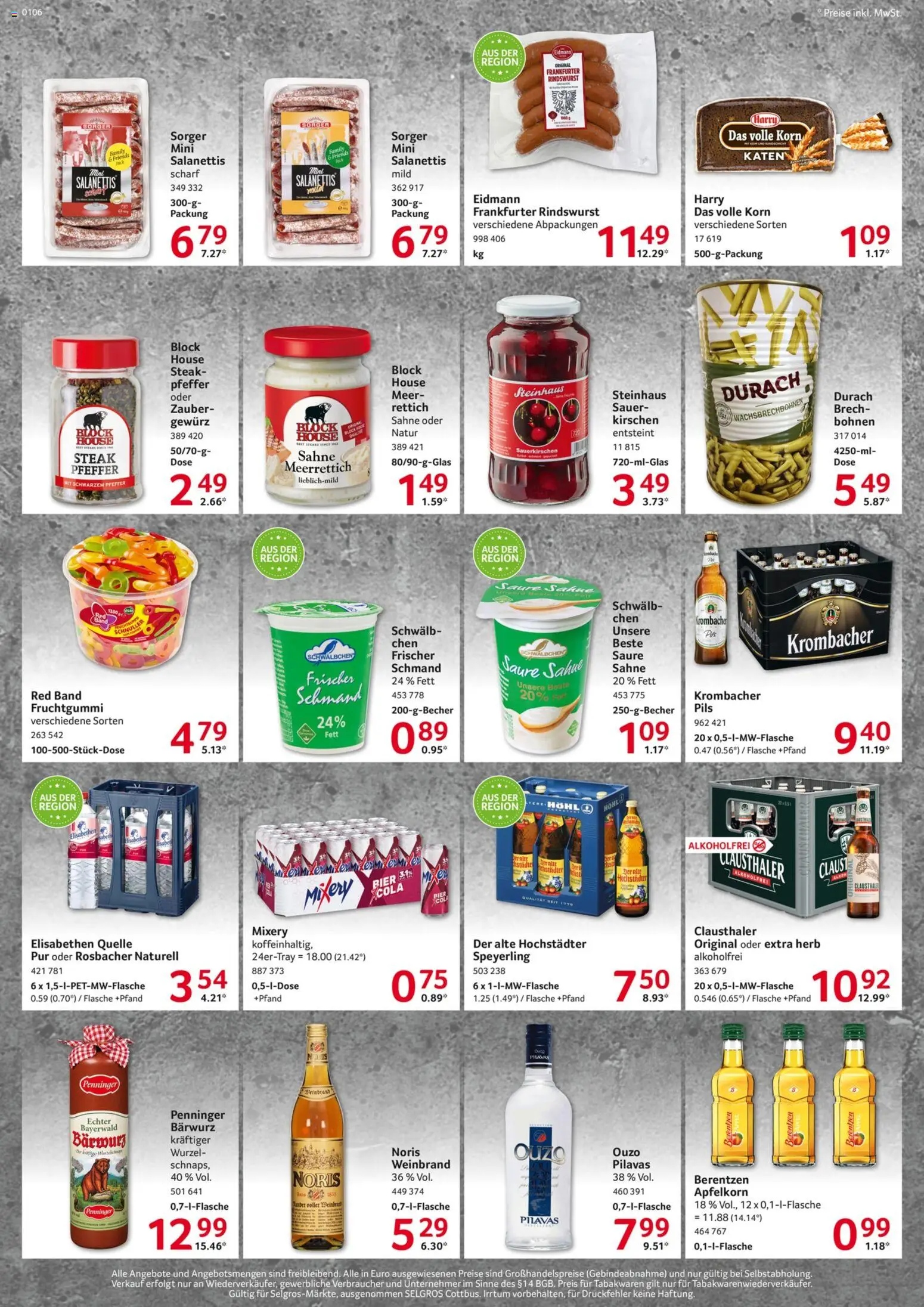 Selgros Prospekt Eschborn – gültig ab 01.10.2026 | Seite: 2 | Produkte: Ouzo, Steak, Sahne, Berentzen