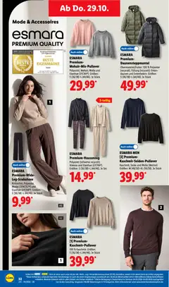 ESMARA [1] Premium-Kaschmir-Pullover, 100 % Kaschmir. Größen: S (36/38)–L (44/46). Je Stück ab 26.10.2026 gültig | Seite: 54 | Produkte: Kaschmirpullover, Pullover