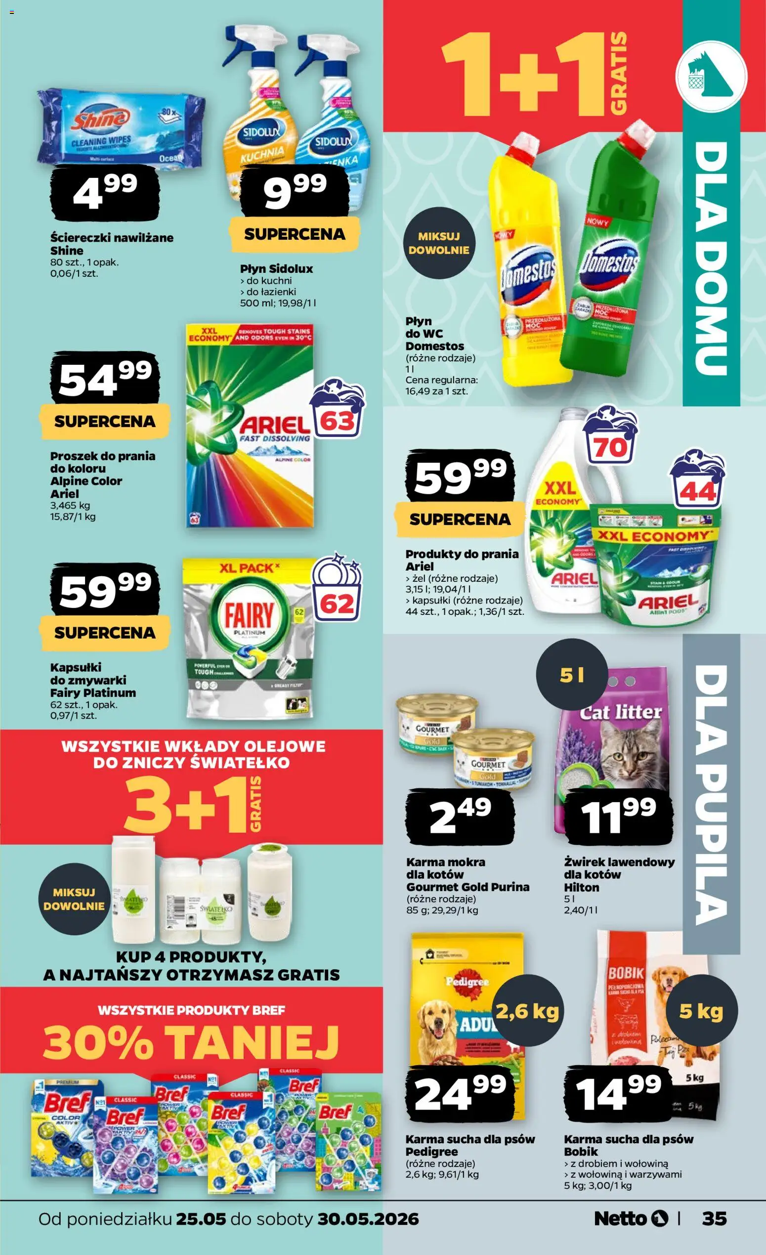 Netto gazetka od poniedziałku spożywcza od 25.05.2026 | Strona: 35 | Produkty: Ariel, Wołowina, Fairy, Proszek do prania