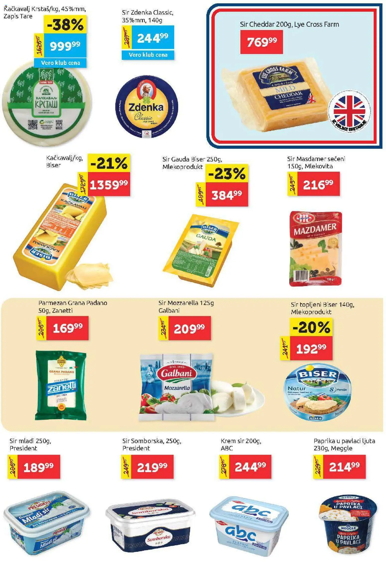 SuperVERO katalog - važi od 02.04.2026 | Strana: 11 | Proizvode: Mladi sir, Kačkavalj, Mozzarella, Paprika u pavlaci