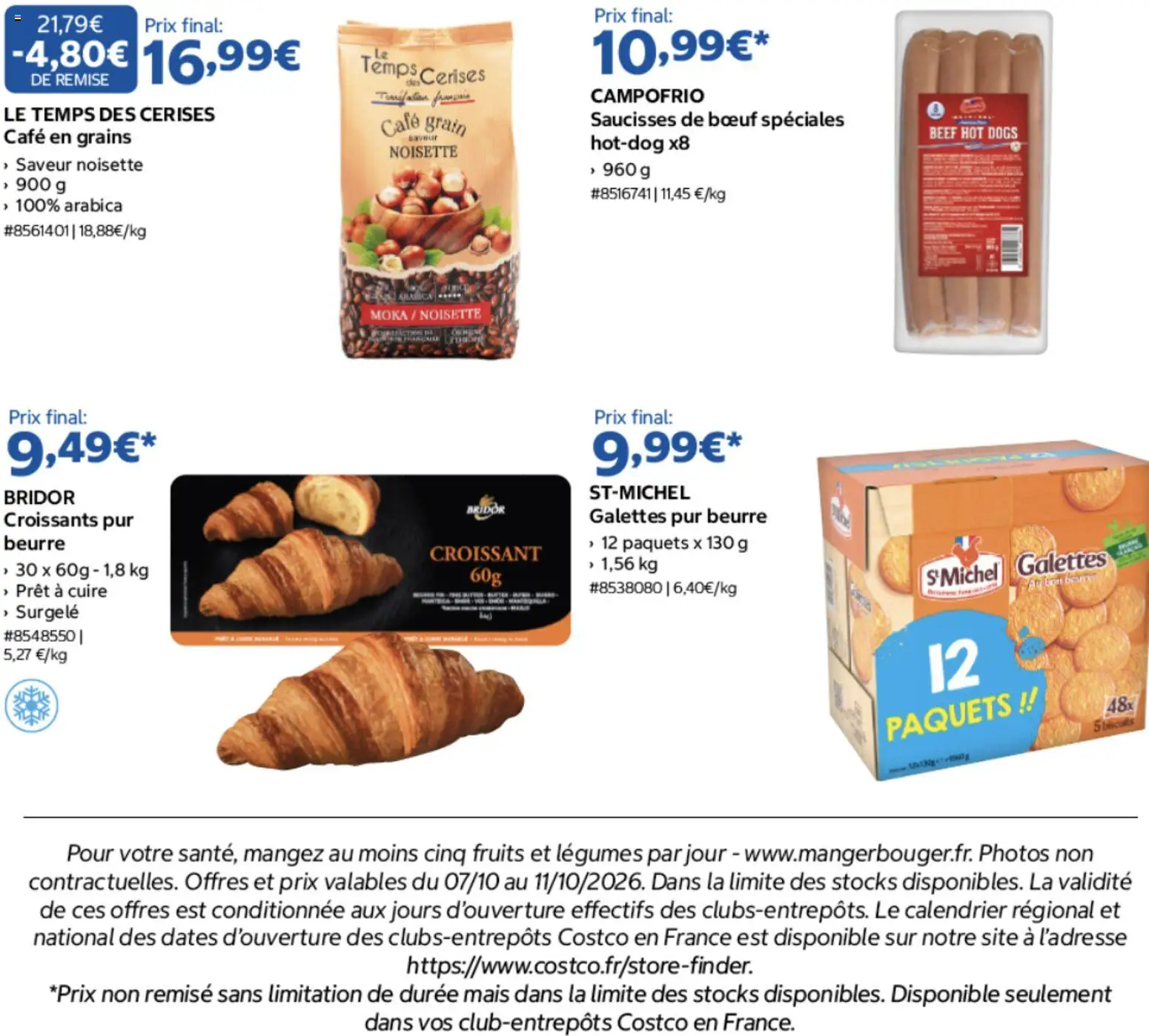 {H1} | Page: 2 | Produits: Croissant, Fruits, Saucisses, Beurre
