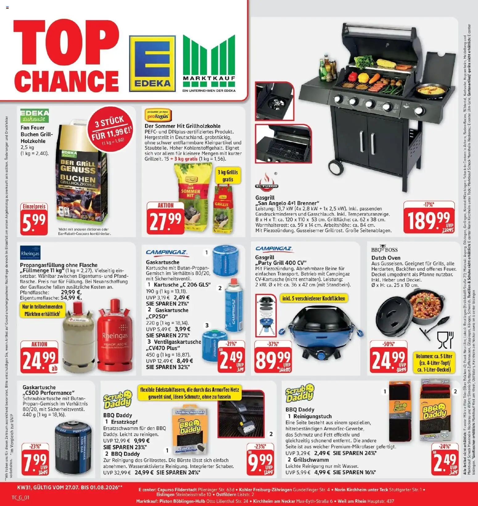 Edeka Prospekt Eislingen – gültig ab 27.07.2026 | Seite: 29 | Produkte: Grill, Bürste, Backofen