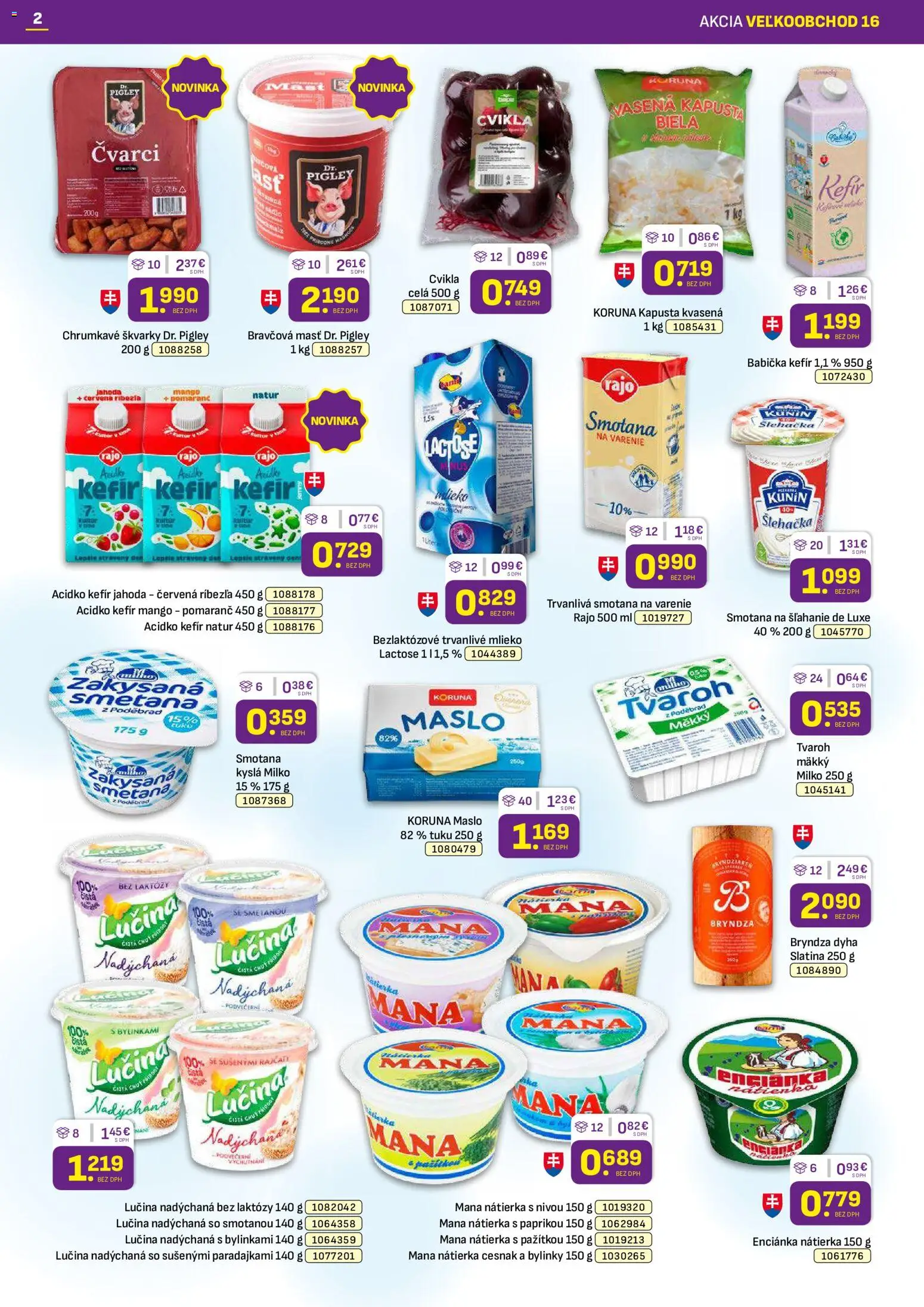 Nové Libex akcie – leták je platný od 10.08.2026 | Strana: 2 | Produkty: Cvikla, Smotana na varenie, Trvanlivá smotana, Acidko