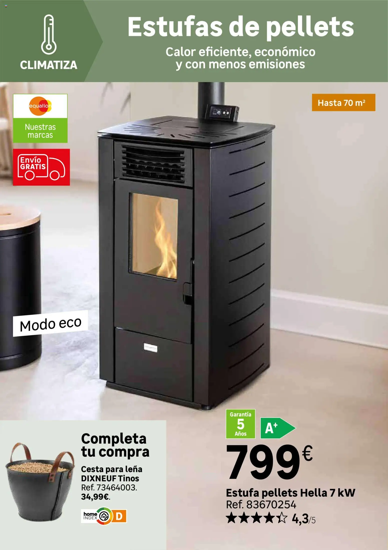 Leroy Merlin Calor en casa y mucho ahorro │ válido desde el 20/10/2026 | Página: 4 | Productos: Leña, Cesta