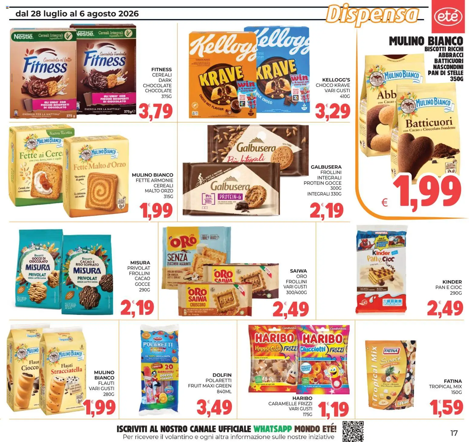 Volantino Eté del 28/07/2026 | Pagina: 17 | Prodotti: Uova, Cioccolato, Biscotti, Cacao