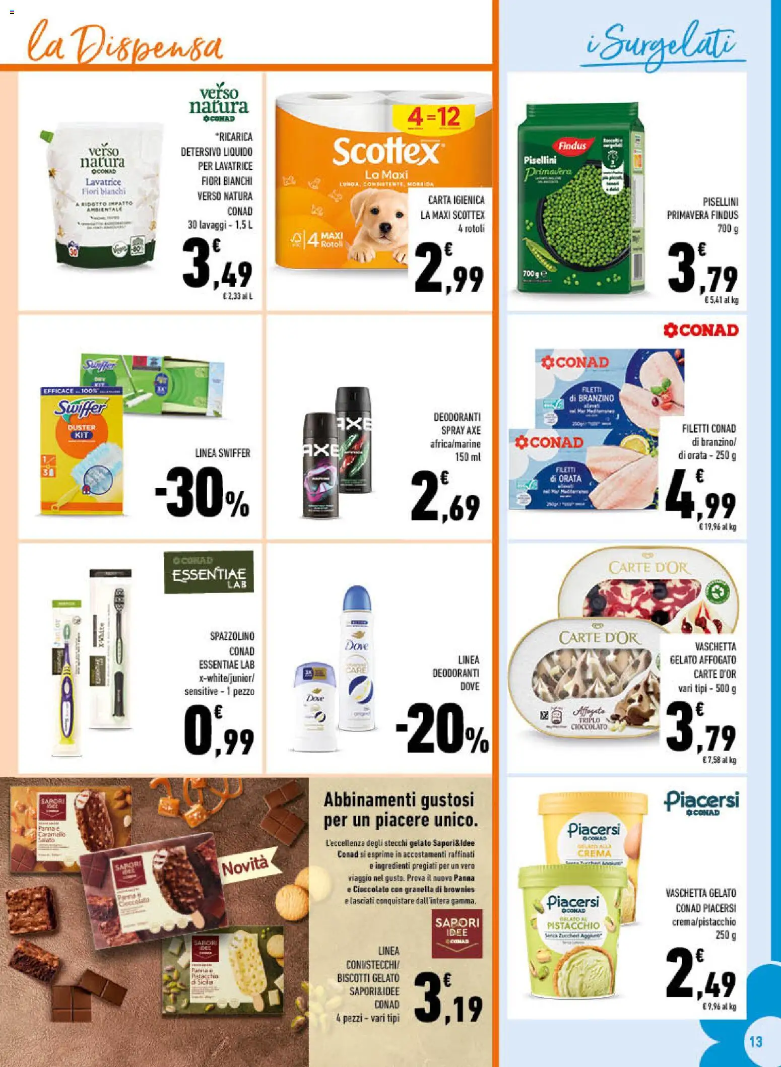 Volantino Conad del 01/07/2026 | Pagina: 13 | Prodotti: Crema, Cioccolato, Panna, Lavatrice