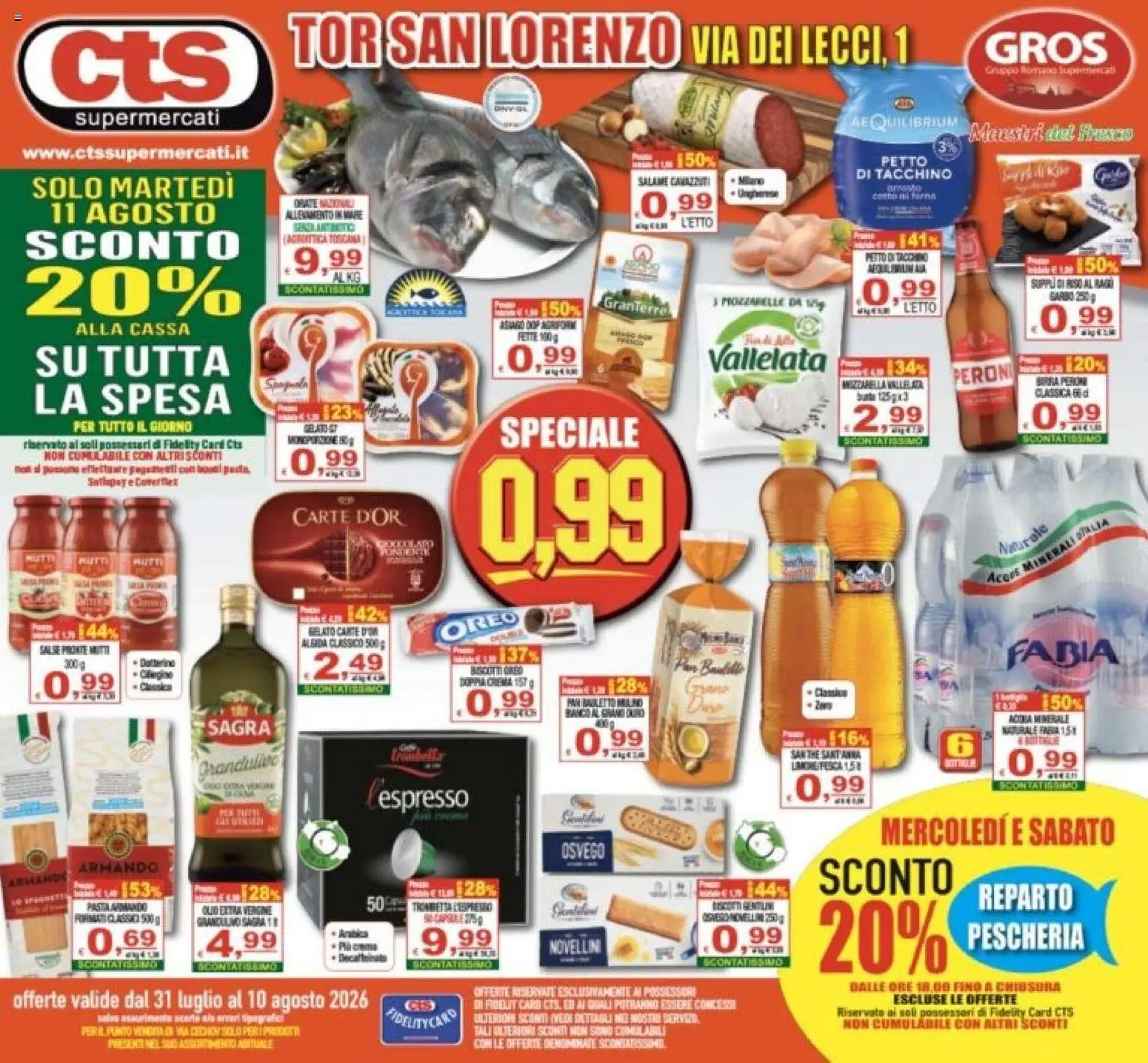 Volantino CTS del 31/07/2026 | Pagina: 1 | Prodotti: Crema, Salame, Birra, Ragú