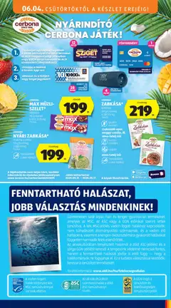 Aldi akciós újság - amely érvényes a következő dátumtól: 04.06.2026 | Oldal: 17 | Termékek: Halak, Müzli, Cukor, Tenger gyümölcsei
