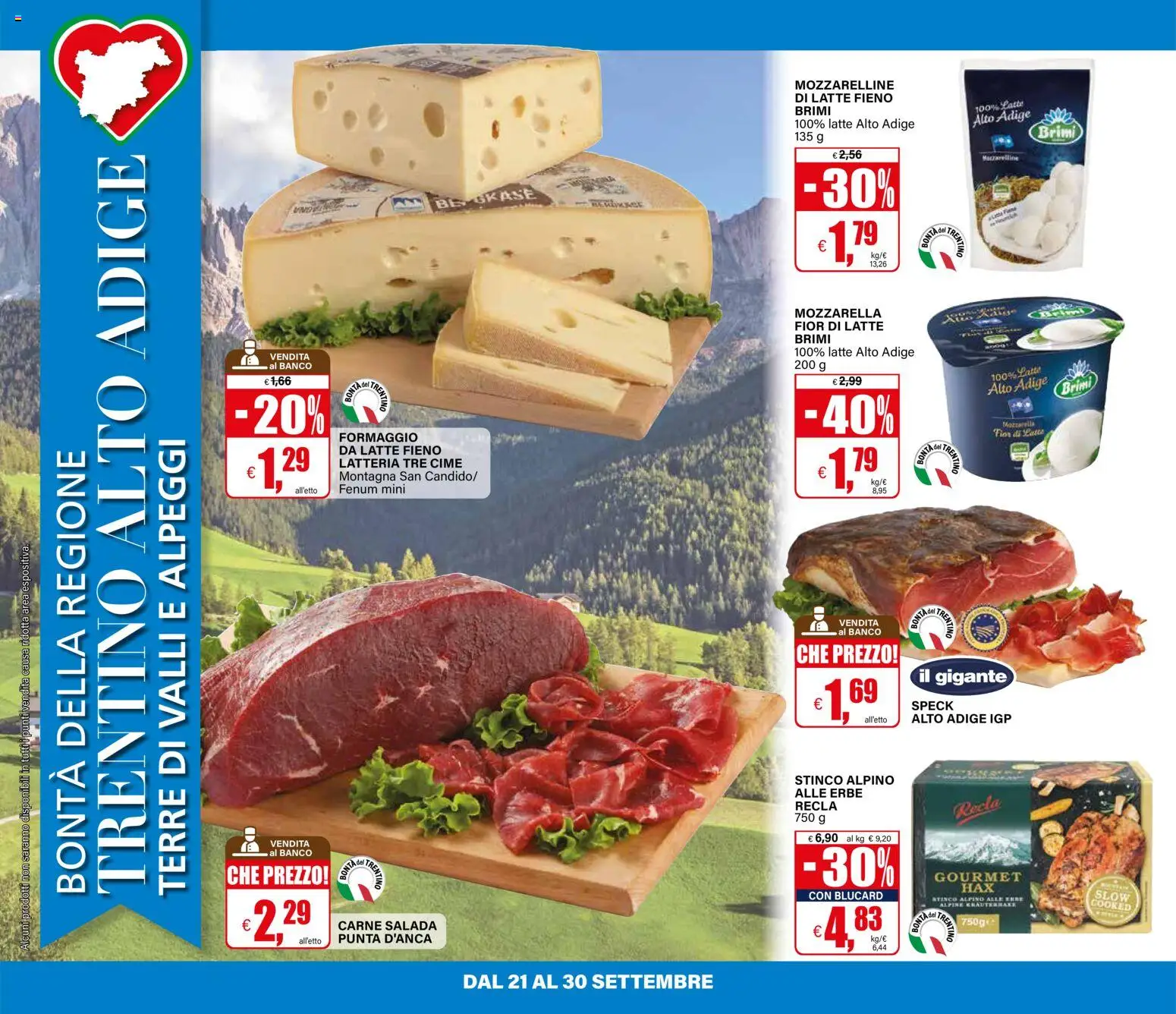 Volantino Il Gigante del 21/09/2026 | Pagina: 12 | Prodotti: Speck, Erbe, Latte, The
