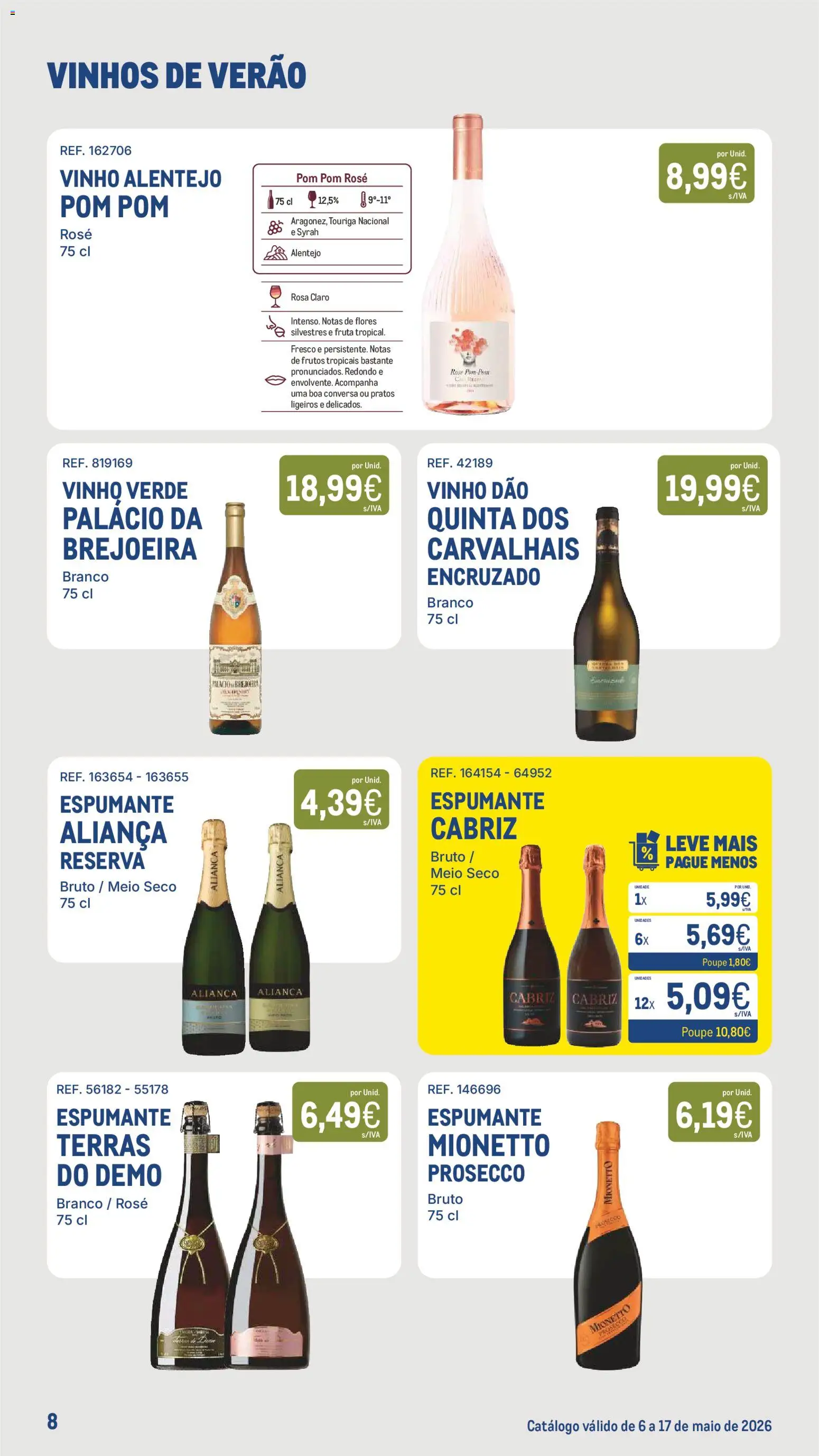Makro - Especial Vinhos de Verão │ válido de 06.05.2026 | Página: 8 | Produtos: Prosecco, Flores, Pó, Vinho
