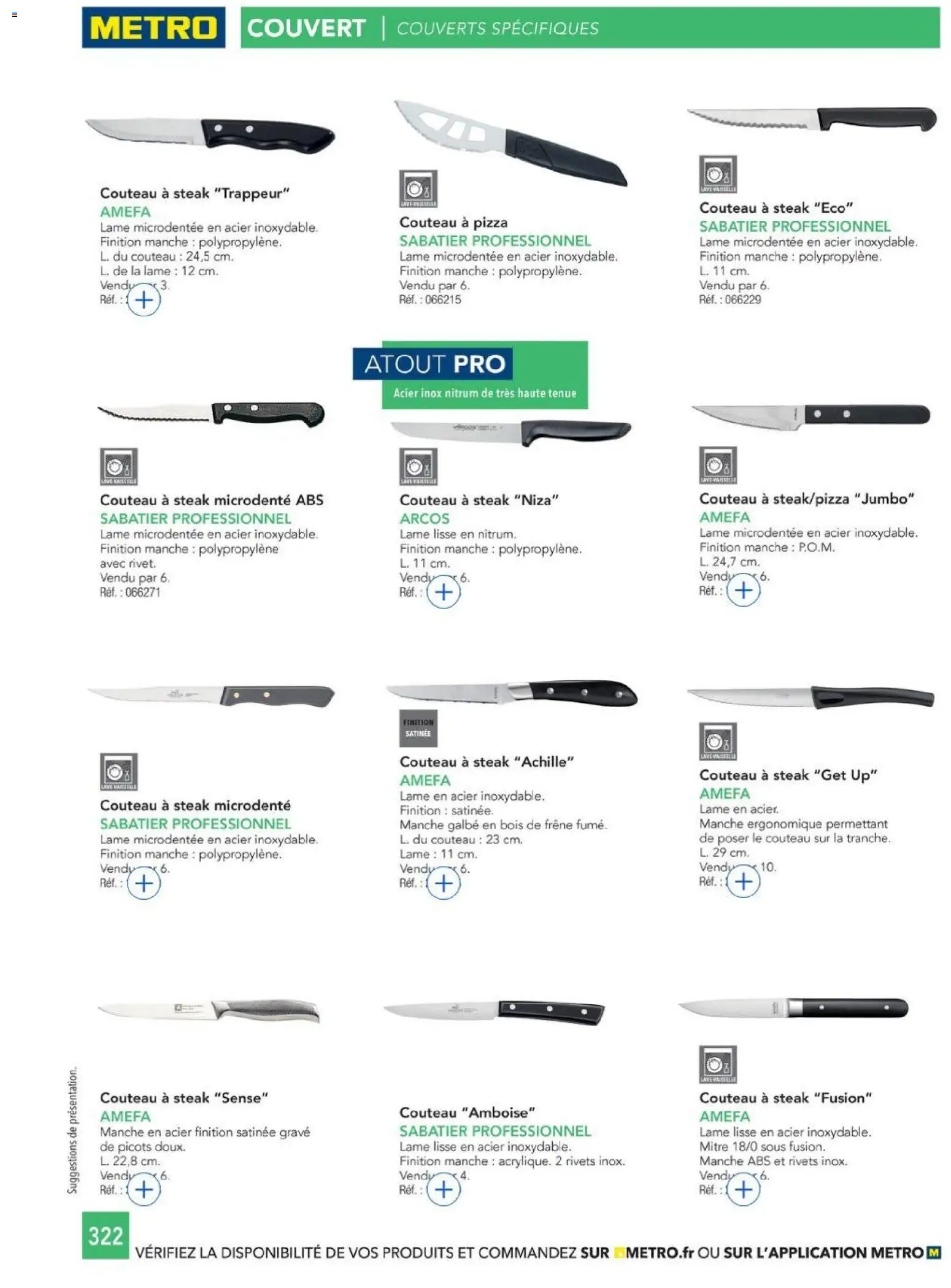 {H1} | Page: 322 | Produits: Steak, Couvert, Pizza