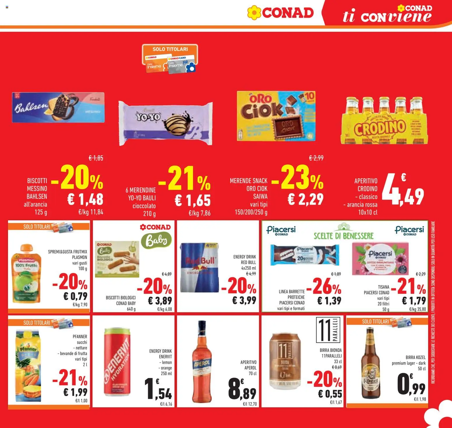 Volantino Conad del 09/09/2026 | Pagina: 19 | Prodotti: Cioccolato, Birra, Arancia, Aperitivo