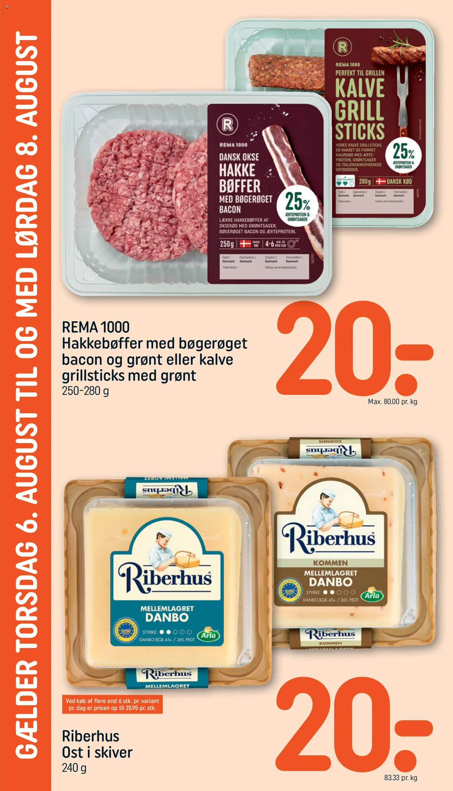 Rema 1000 tilbudsavis – gyldig fra 06/08/2026 | Side: 2 | Produkter: Ost, Bøffer, Bacon, Grill