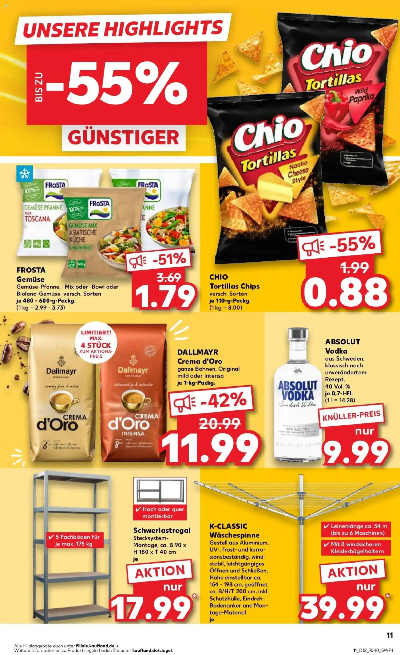 Kaufland Prospekt Annaberg-Buchholz	 – gültig ab 19.03.2026 | Seite: 11 | Produkte: Frosta, Chio tortillas, Vodka, Chips