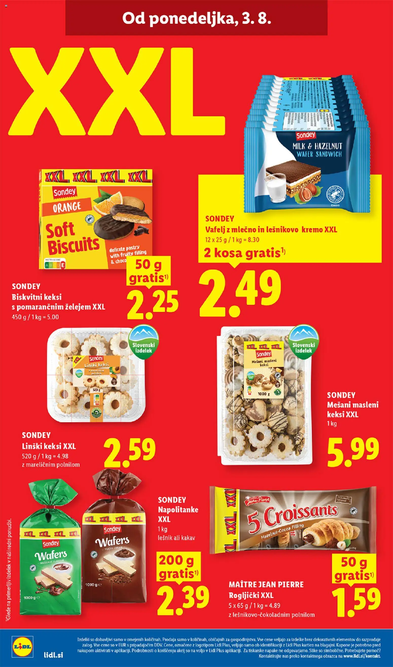 Novi Lidl katalog ponudbe – veljaven od 30.07.2026 | Stran: 50 | Izdelki: Napolitanke, Keksi, Rogljički, Kakav