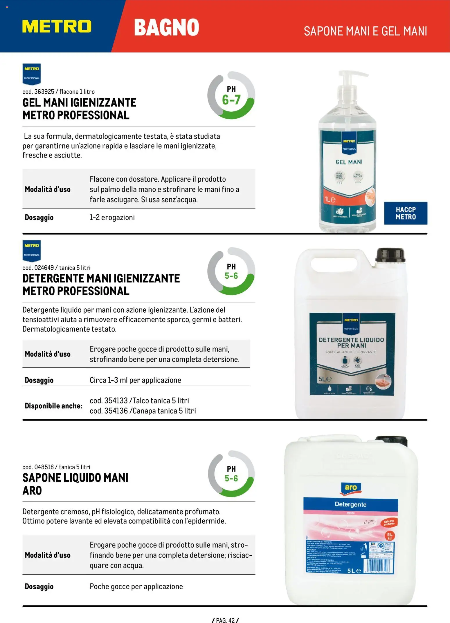 Volantino Metro del 04.06.2026 | Pagina: 42 | Prodotti: Sapone, Detergente, Tanica, Bagno