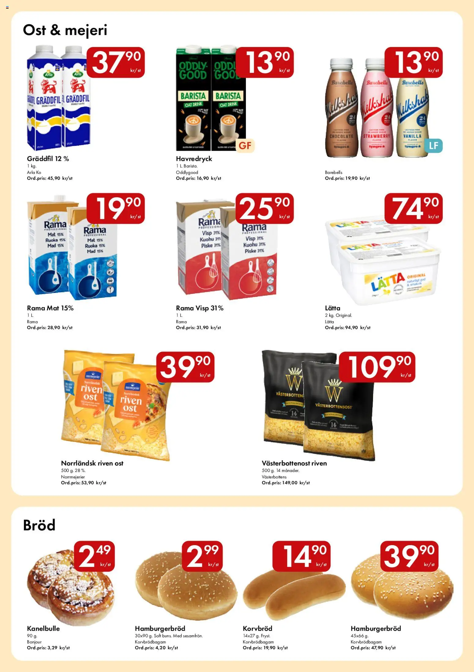 Snabbgross reklamblad aktuell från 09.03.2026 | Sida: 5 | Produkter: Visp, Korvbröd, Riven ost, Havredryck