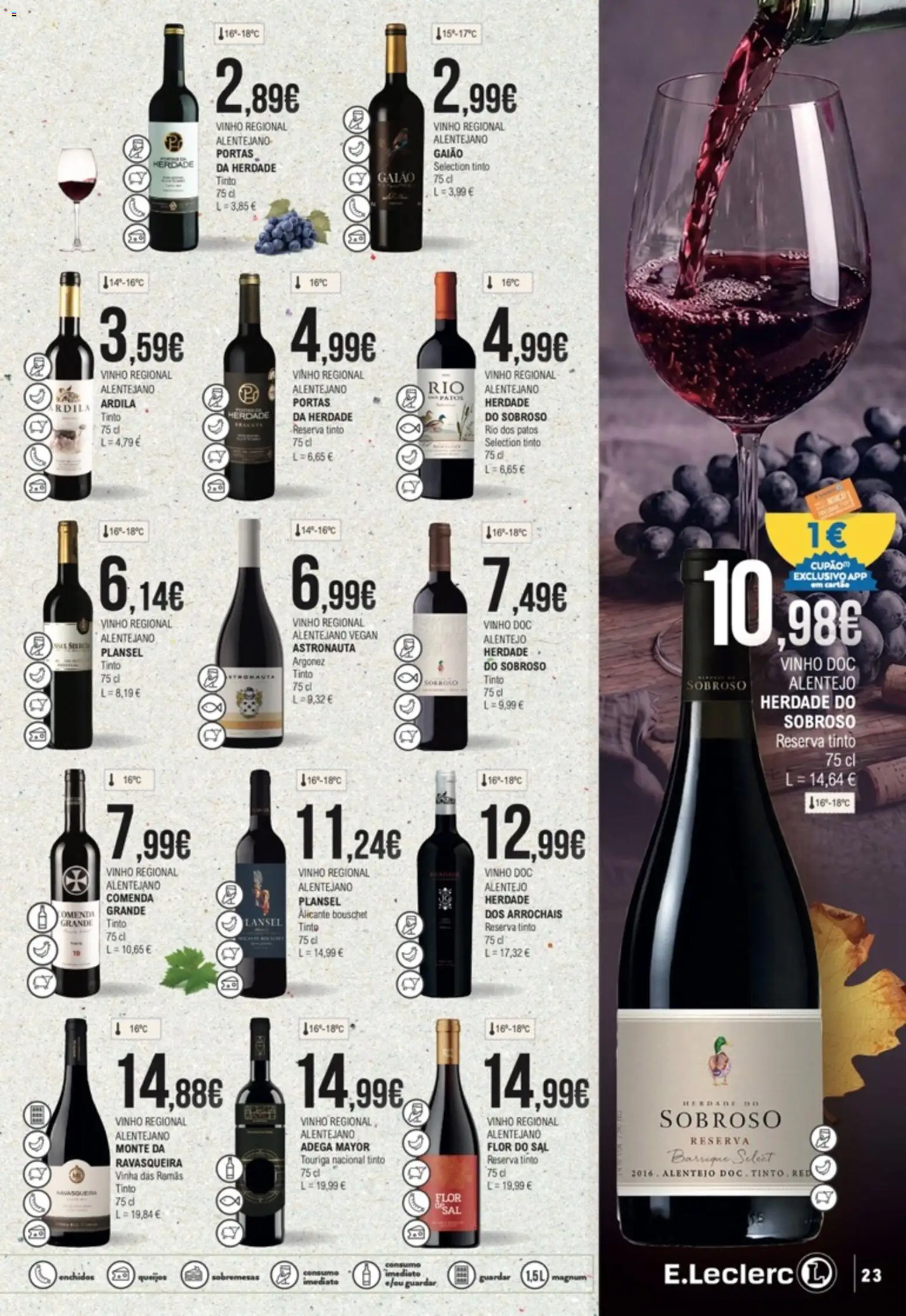 E.Leclerc folheto Feira dos Vinhos │ válido de 01/10/2026 | Página: 23 | Produtos: Sobremesas, Portas, Sal, Vinho