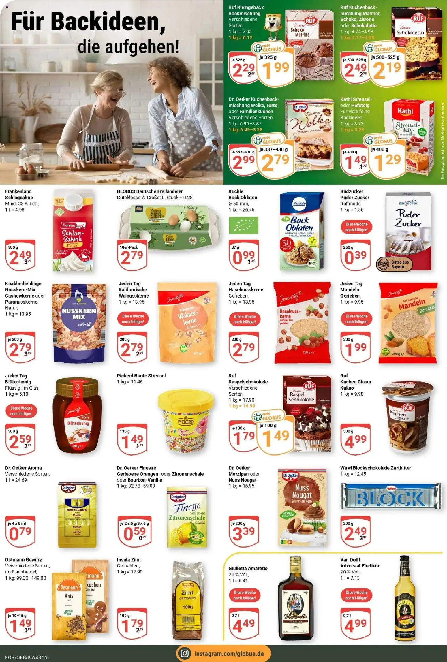 Globus Prospekt Forchheim (ab 19.10.2026) » Angebote online | Seite: 15 | Produkte: Schokolade, Orangen, Puder, Zitrone