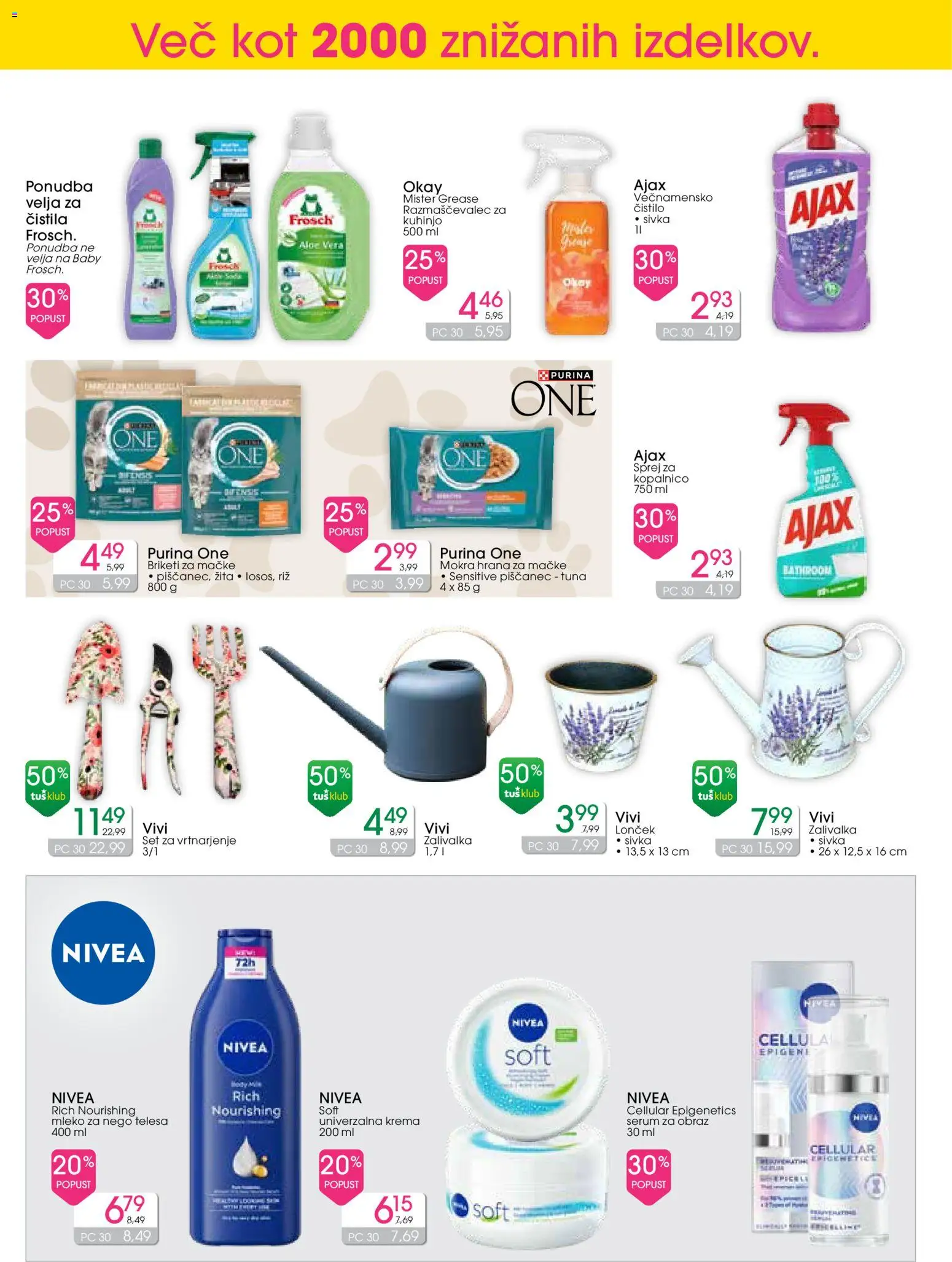 Novi Tuš drogerija katalog ponudbe – veljaven od 15.04.2026 | Stran: 12 | Izdelki: Hrana za mačke, Čistila, Tuna, Riz