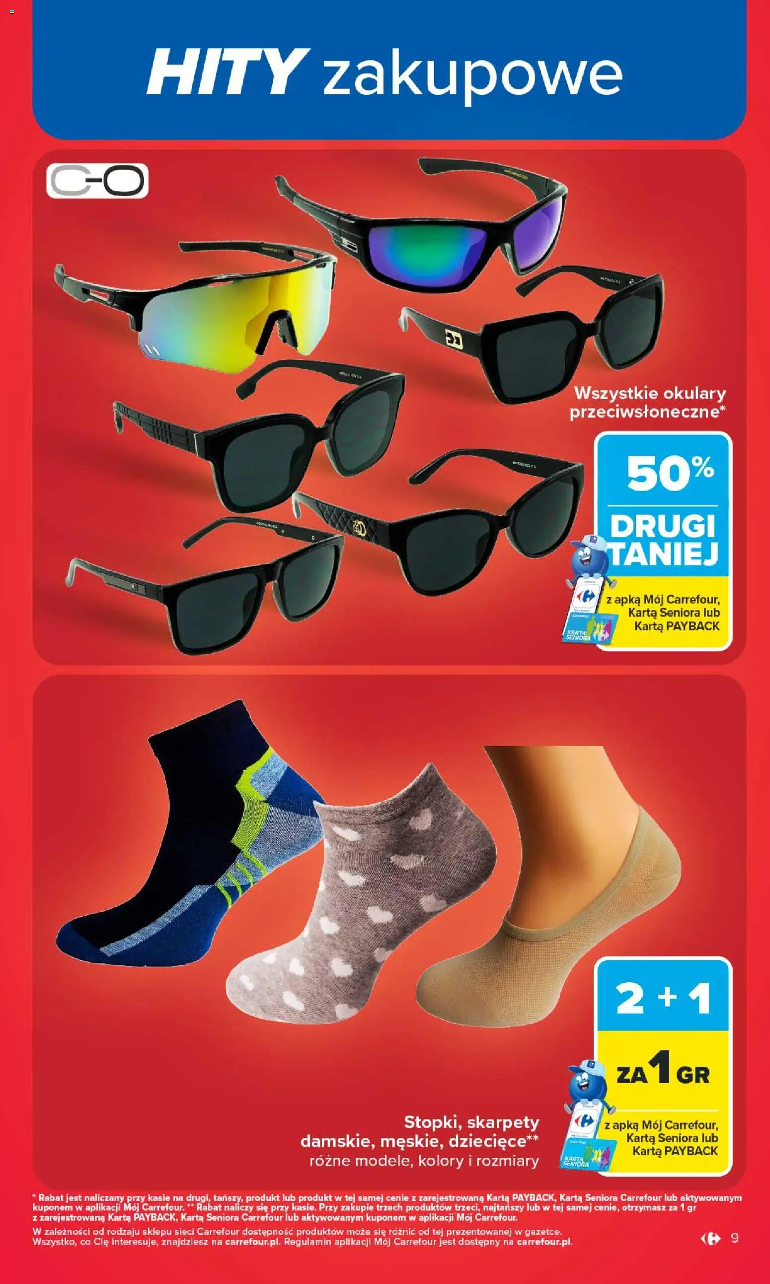 Carrefour gazetka od 08.06.2026 | Strona: 11 | Produkty: Karta, Skarpety, Okulary